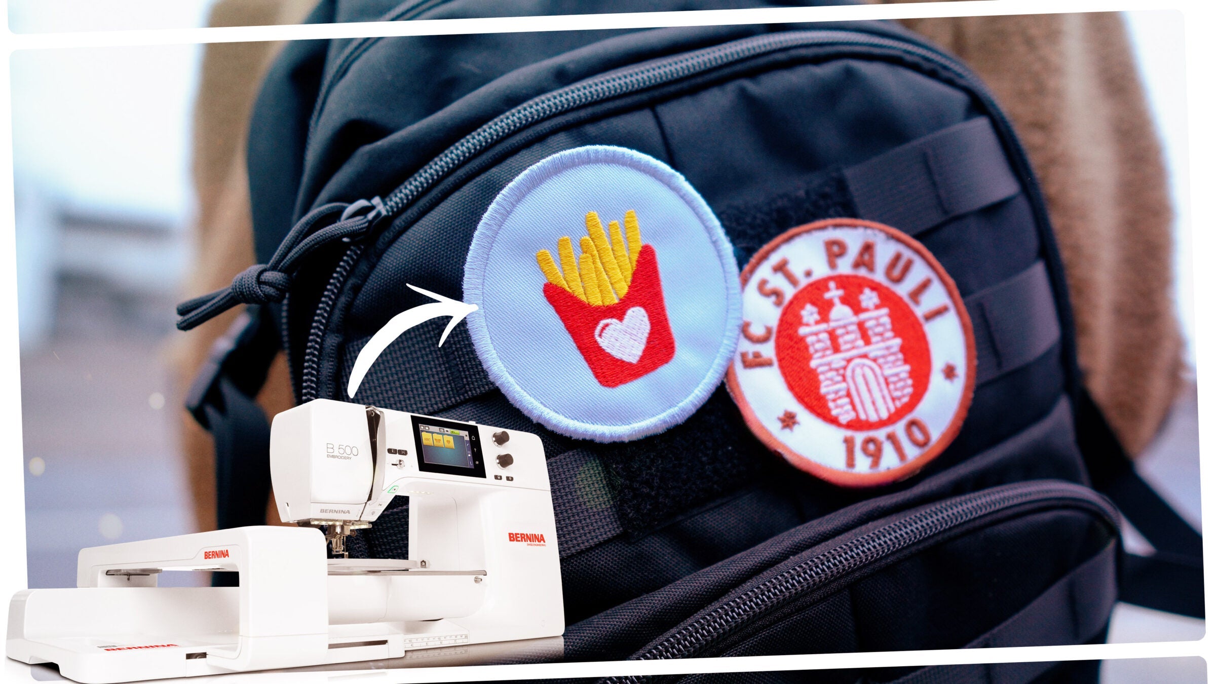 Patches sticken mit Klettrückseite