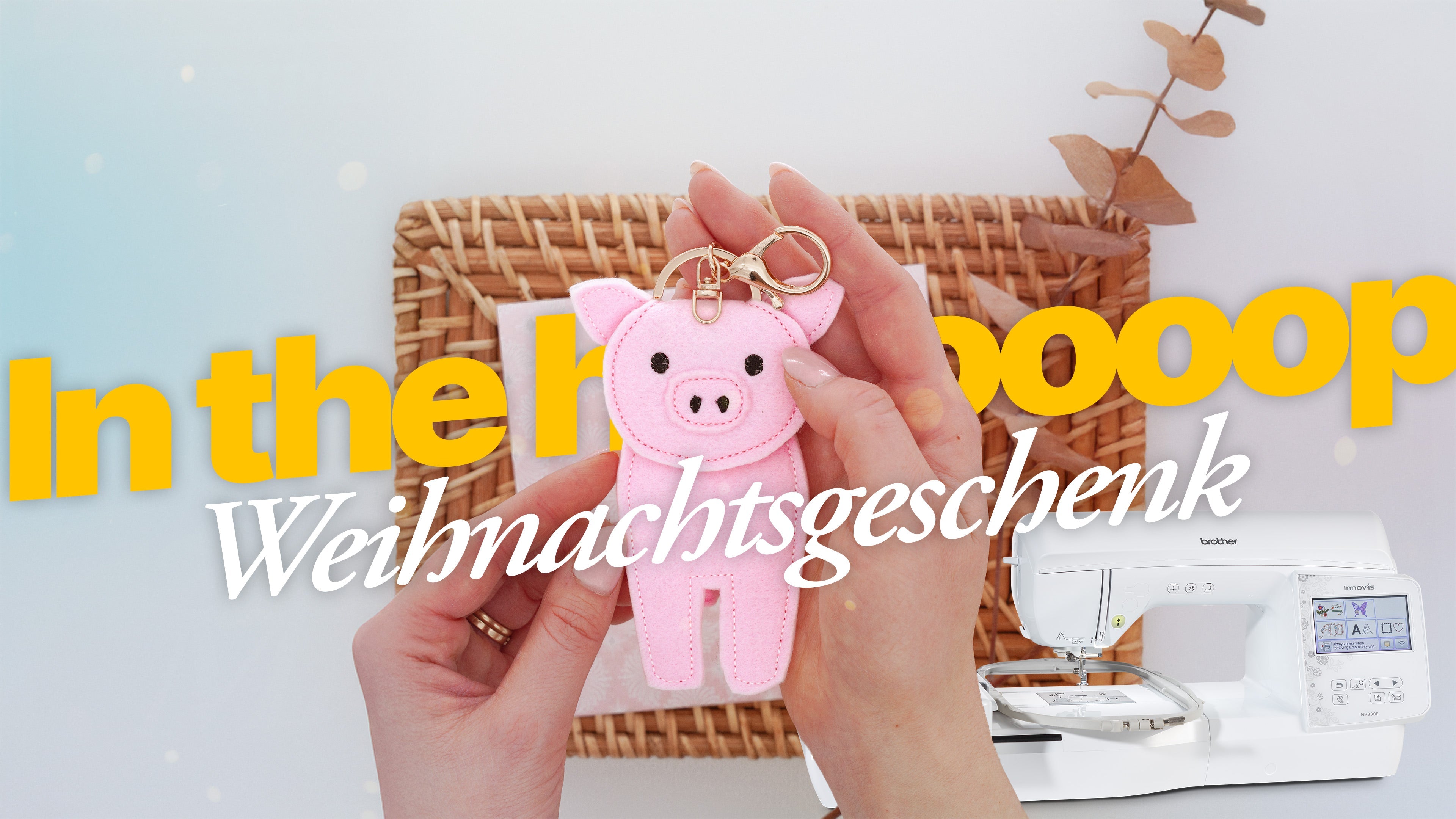 ITH Schwein sticken – 3D Sticktechnik mit der Brother 880E