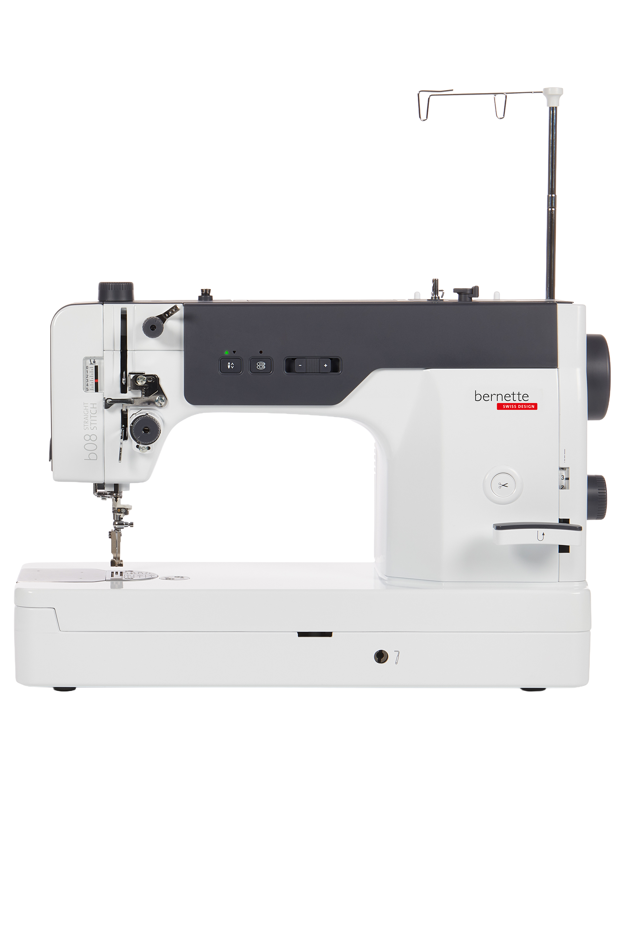 Machine à coudre rapide bernette b08 Straight Stitch détourée, vue de face