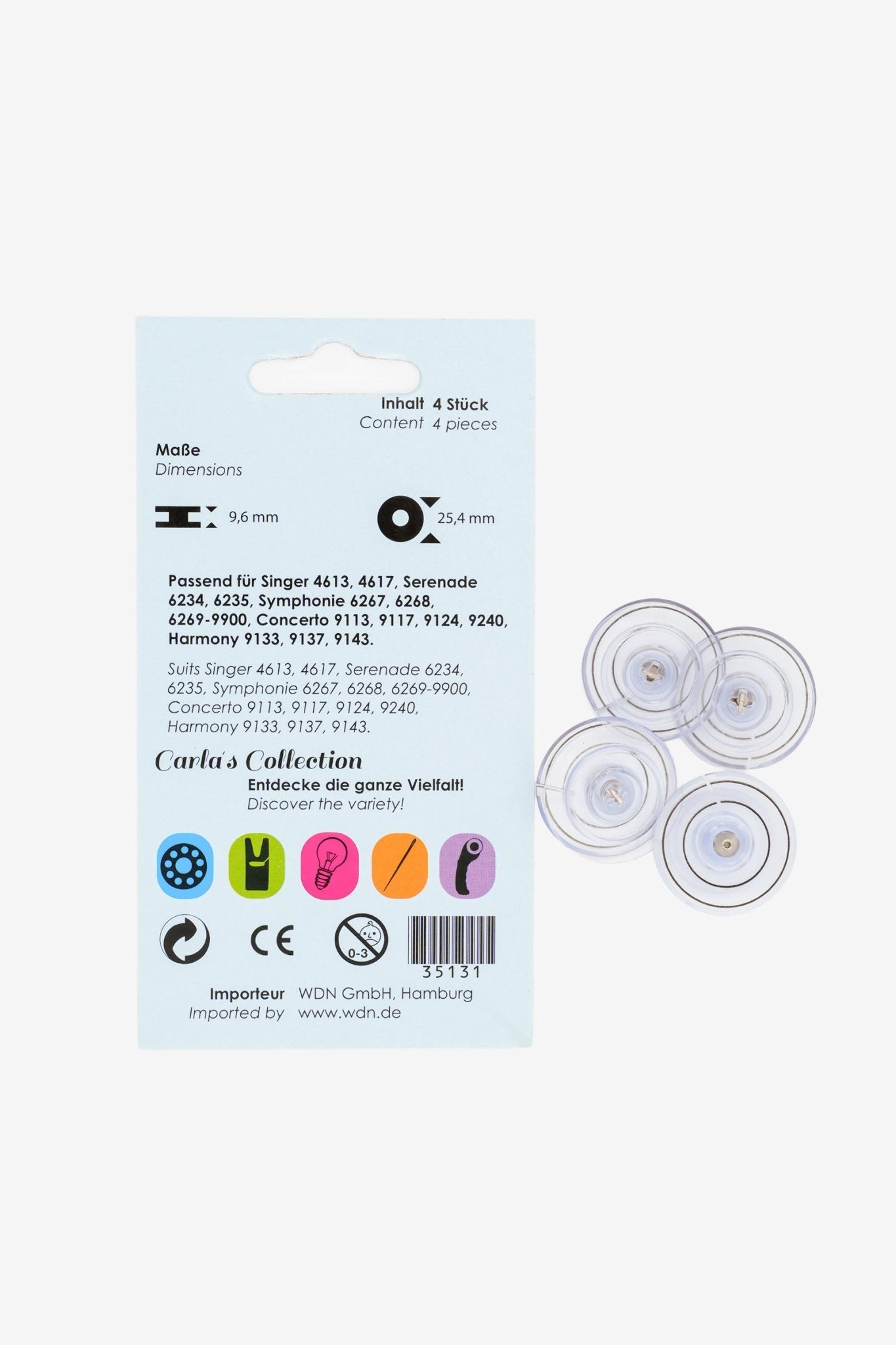Carlas Collection Spulen für Singer mit Metallstift - Make ma!