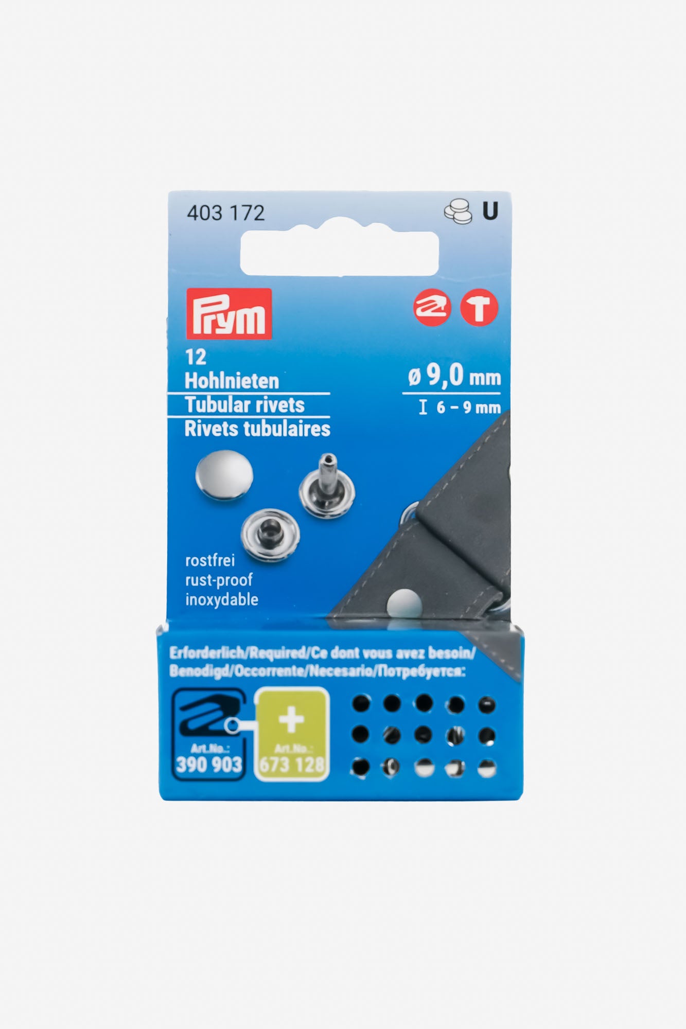 Rivets creux de Ø 7,5 mm et 9 mm
