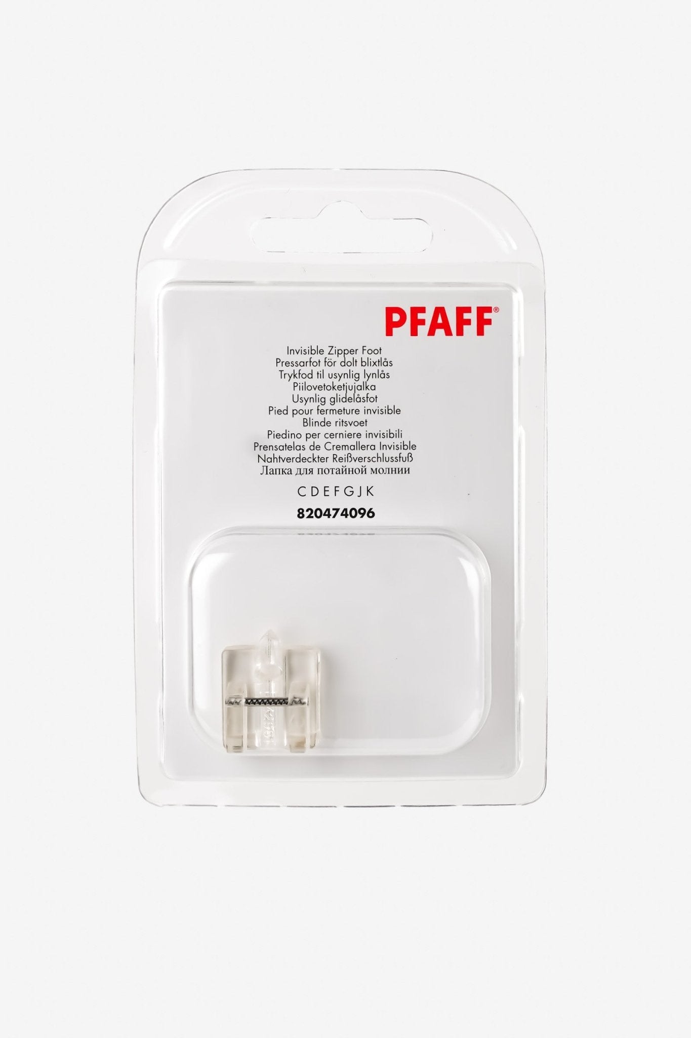 PFAFF Nahtverdeckter Reißverschlussfuß J K L - Make ma!