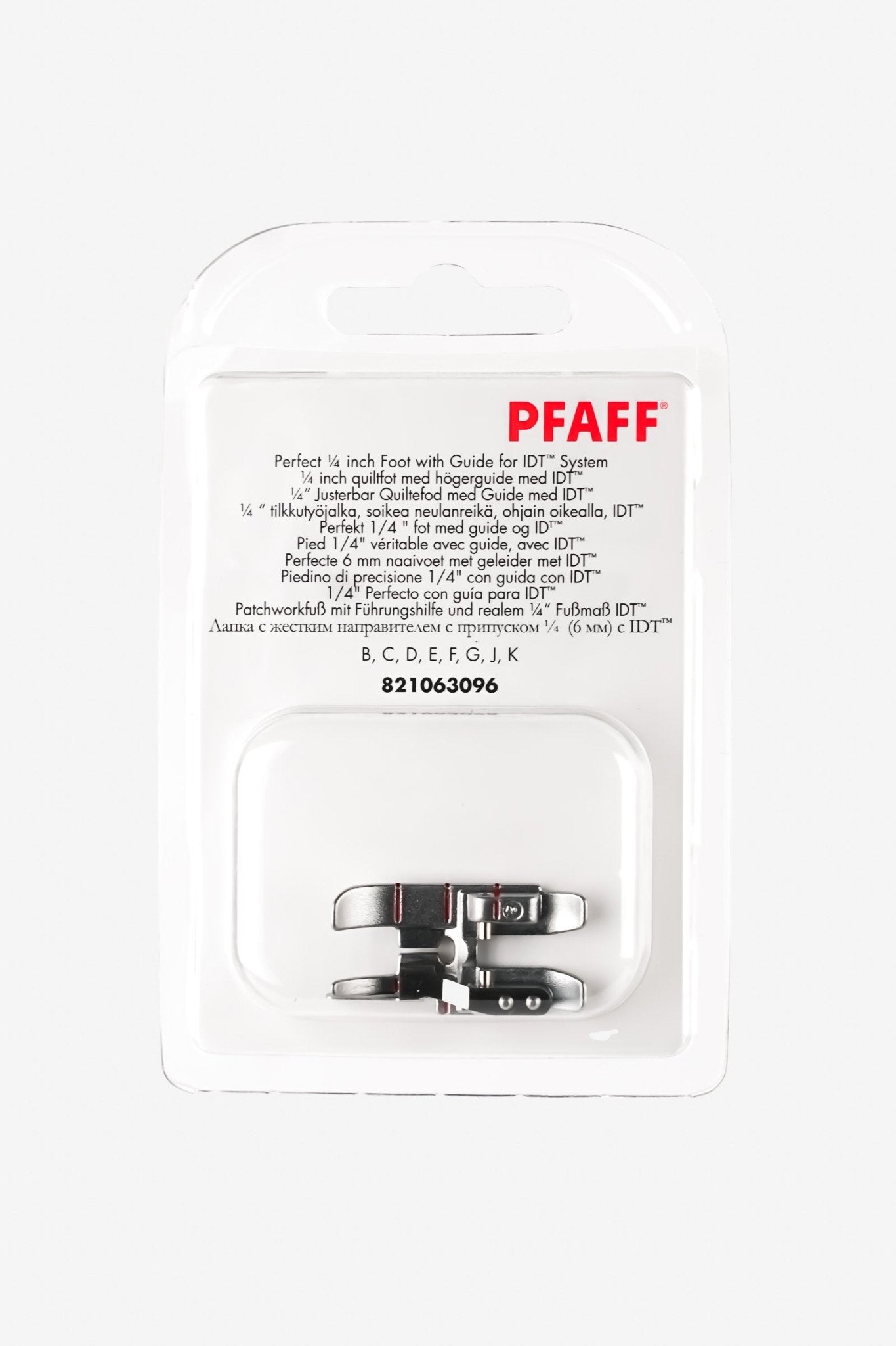 PFAFF Patchworkfuß mit Führungshilfe und realem 1/4" Fußmaß für das IDT-System J K L - Make ma!