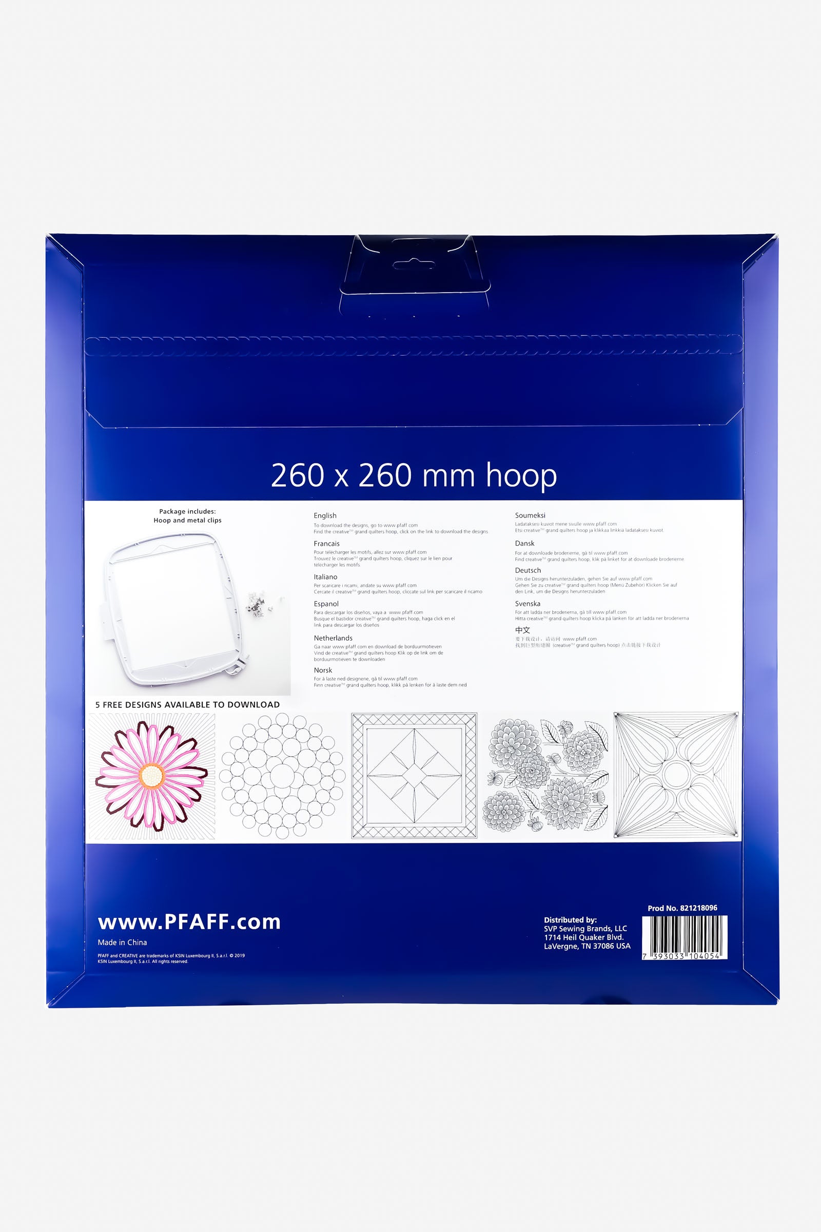 PFAFF creative GRAND QUILTERS HOOP