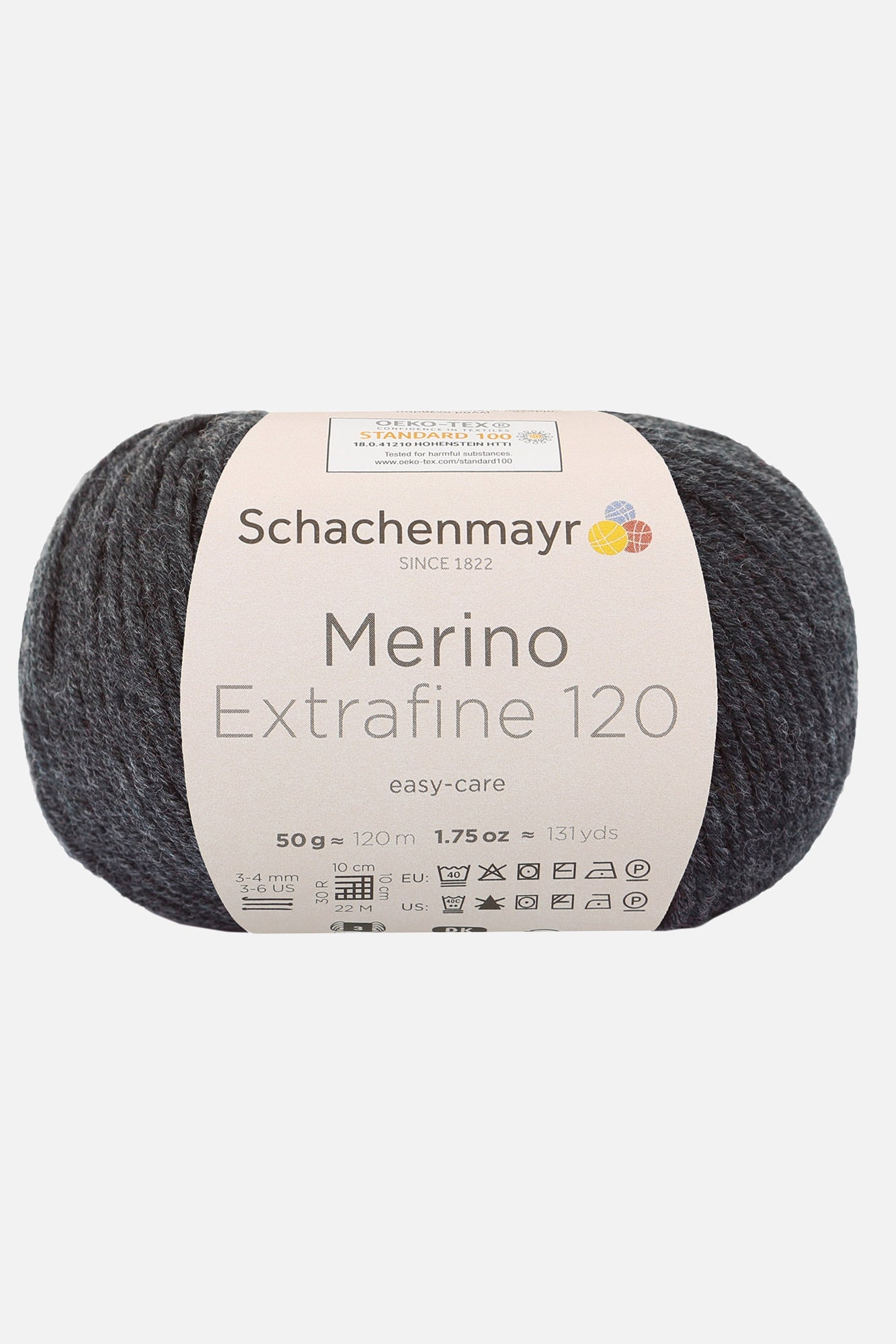 Handstrickgarn »Merino Extrafine 120« von Schachenmayr in Farbe dunkelgrau (00198)