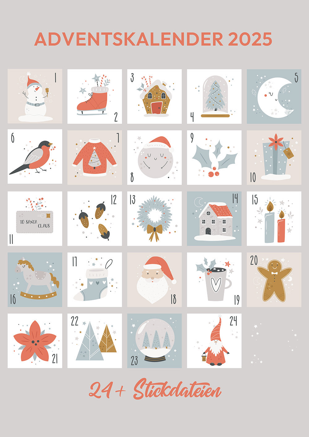 Stickdateien Adventskalender 2025