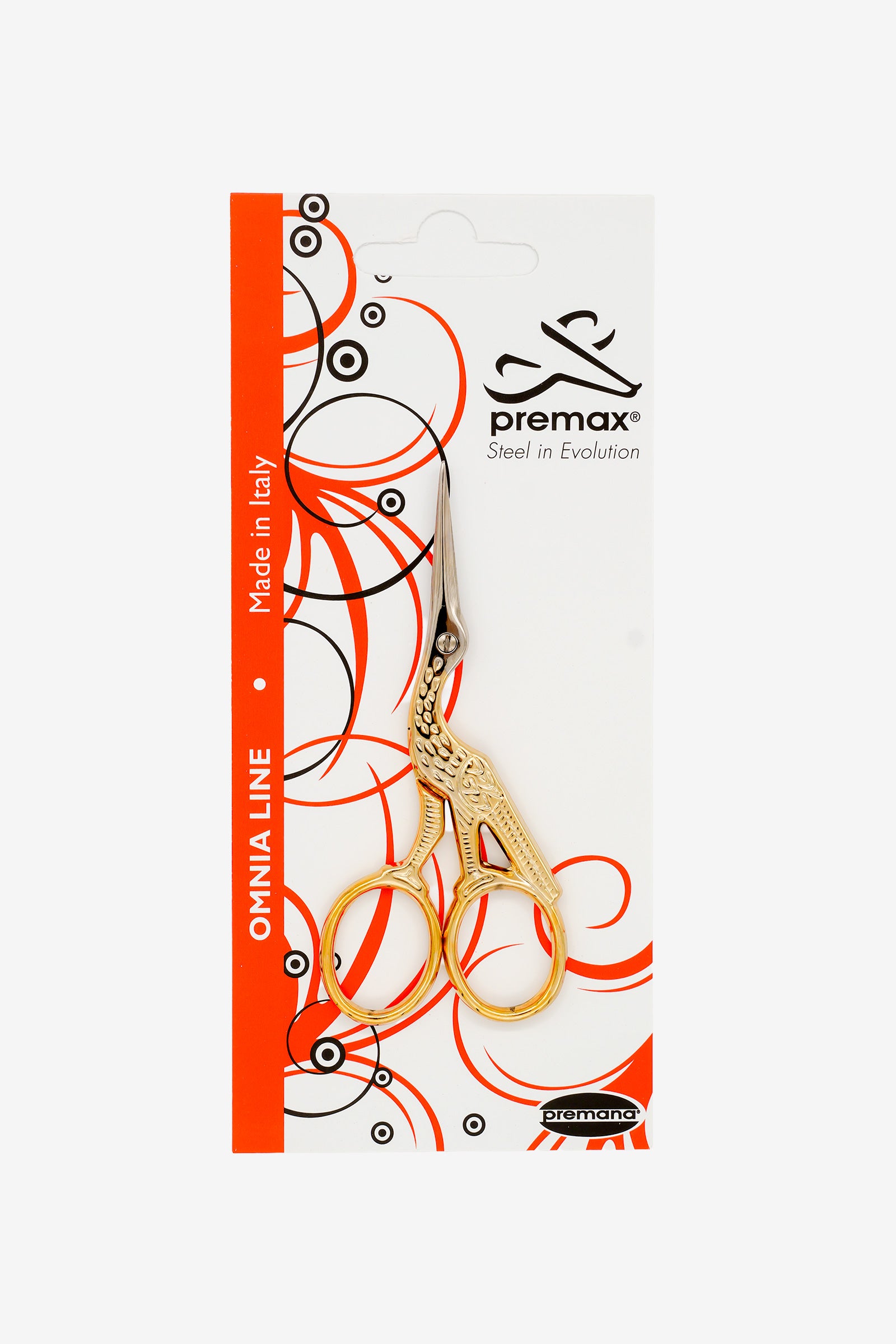 Premax goldene Stickschere Storch OmniaLine