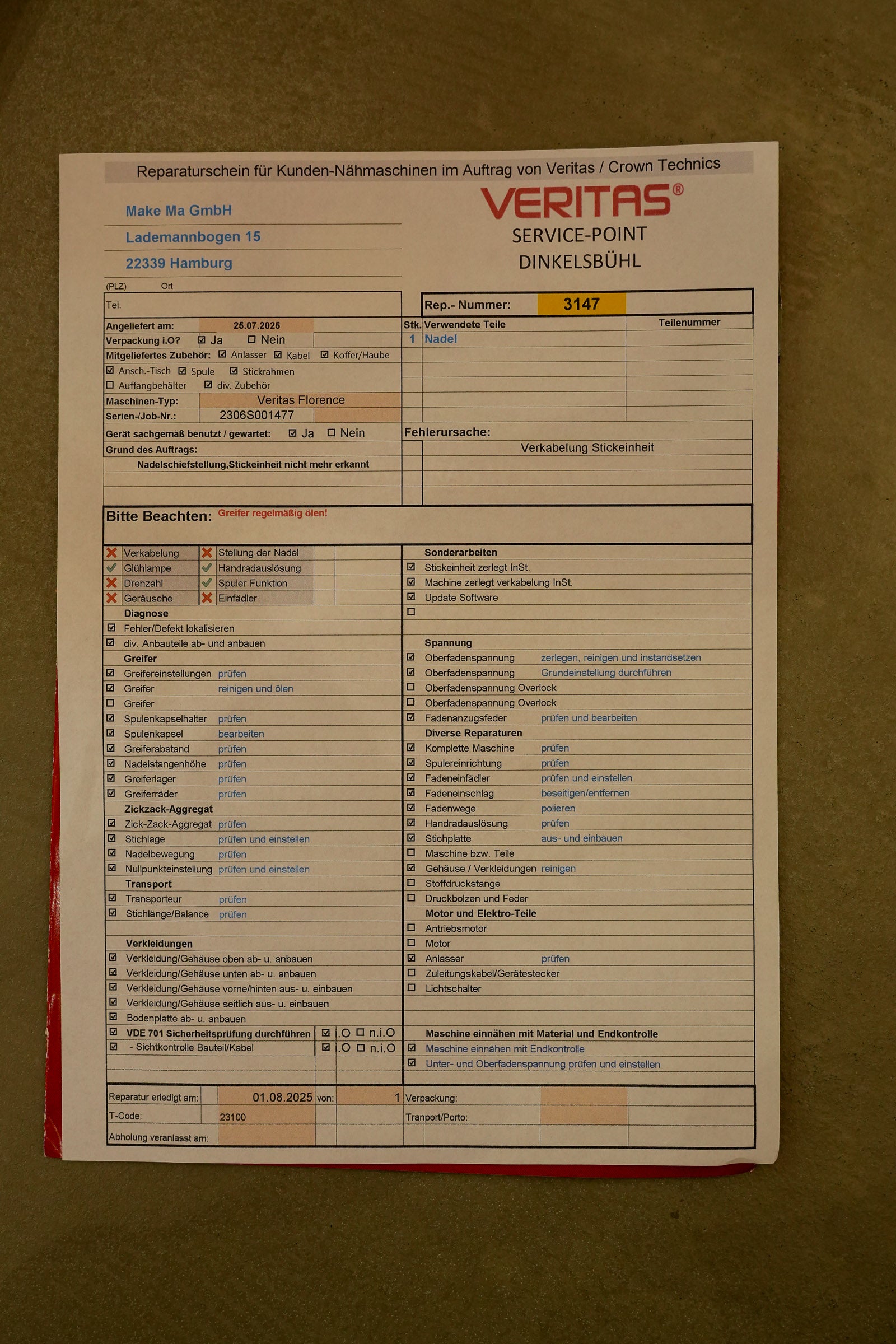 Used sewing and embroidery machines