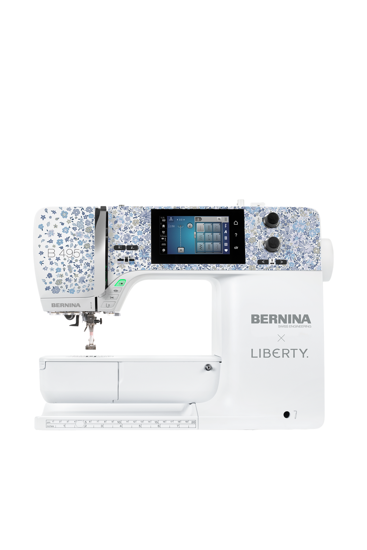 BERNINA B 495 LIBERTY Edition Nähmaschine in gerader Frontansicht ohne Bodenschatten