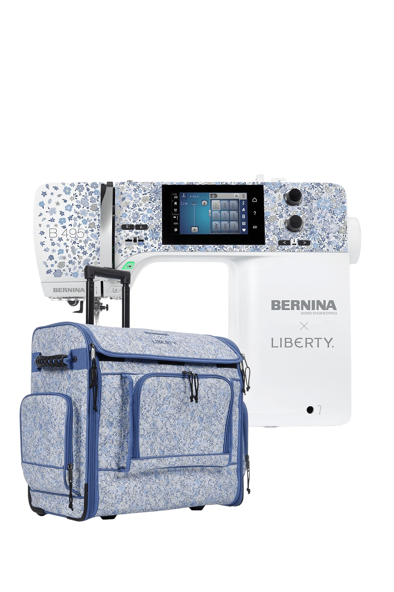 Machine à coudre BERNINA B 495 LIBERTY Edition avec sac de transport fleuri