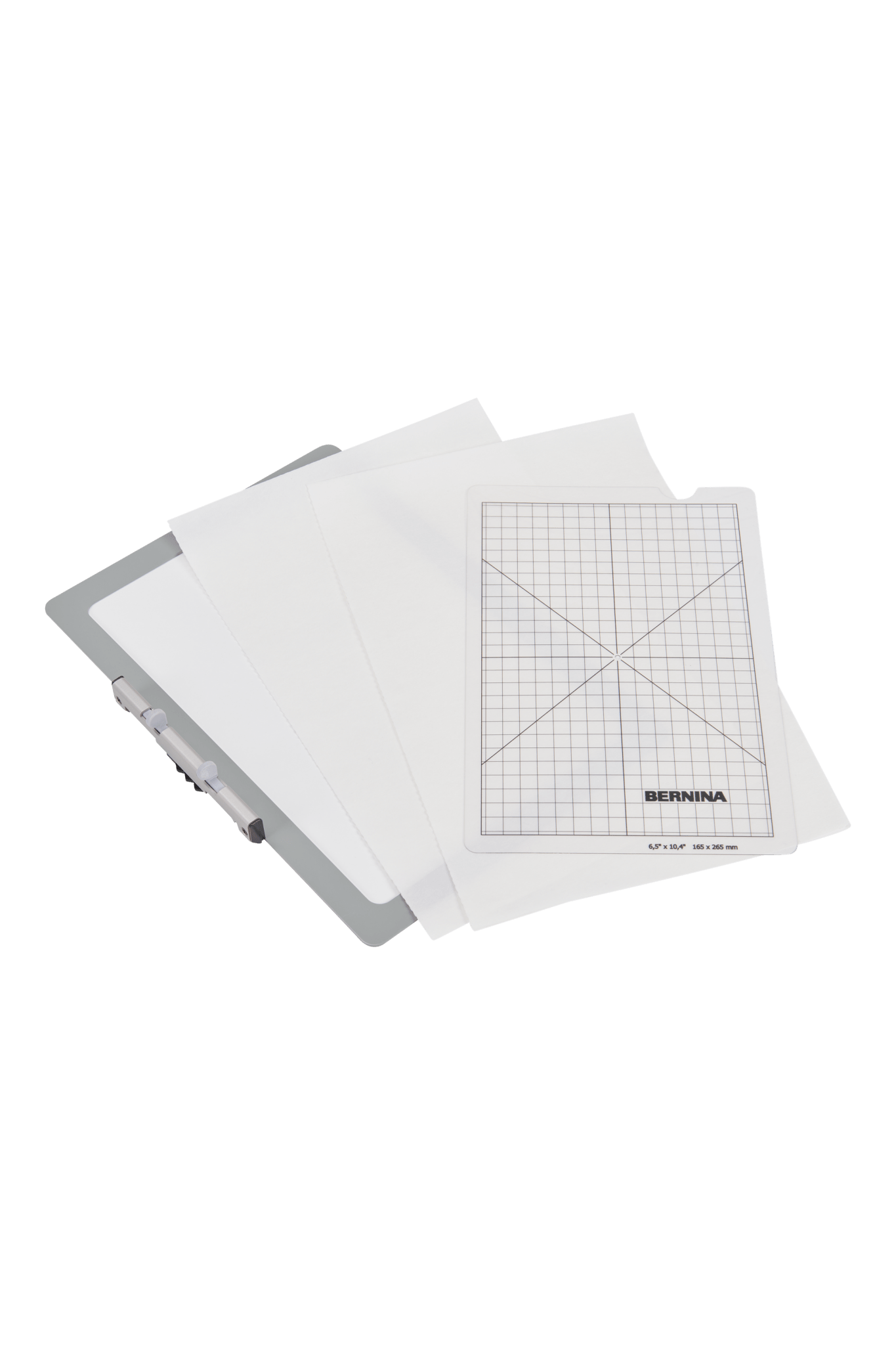 BERNINA Mittlerer Haft-Stickrahmen 265 × 165 mm mit Haftvlies und Stickschablone im Lieferumfang.