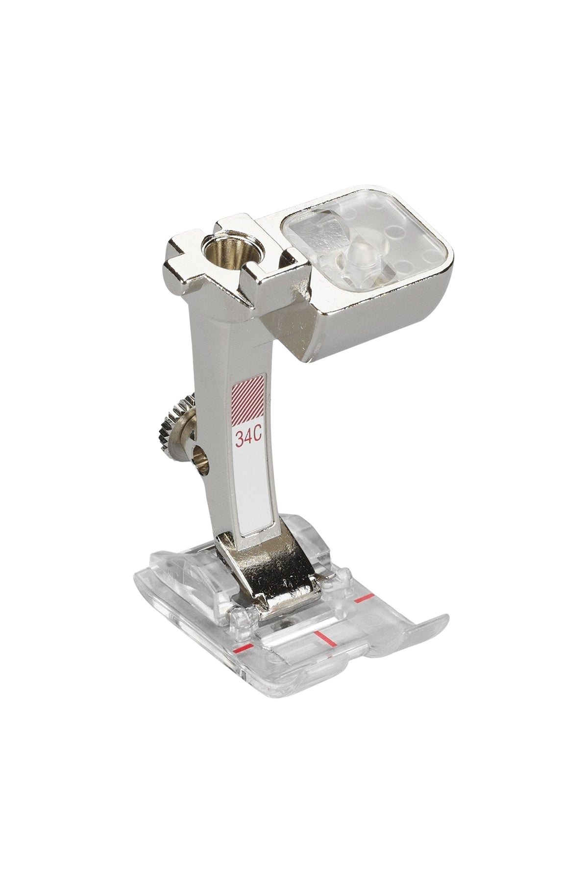 BERNINA Pied de transport avec semelle transparente #34C en vue complète du produit, détouré dans Adobe Photoshop sans ombre