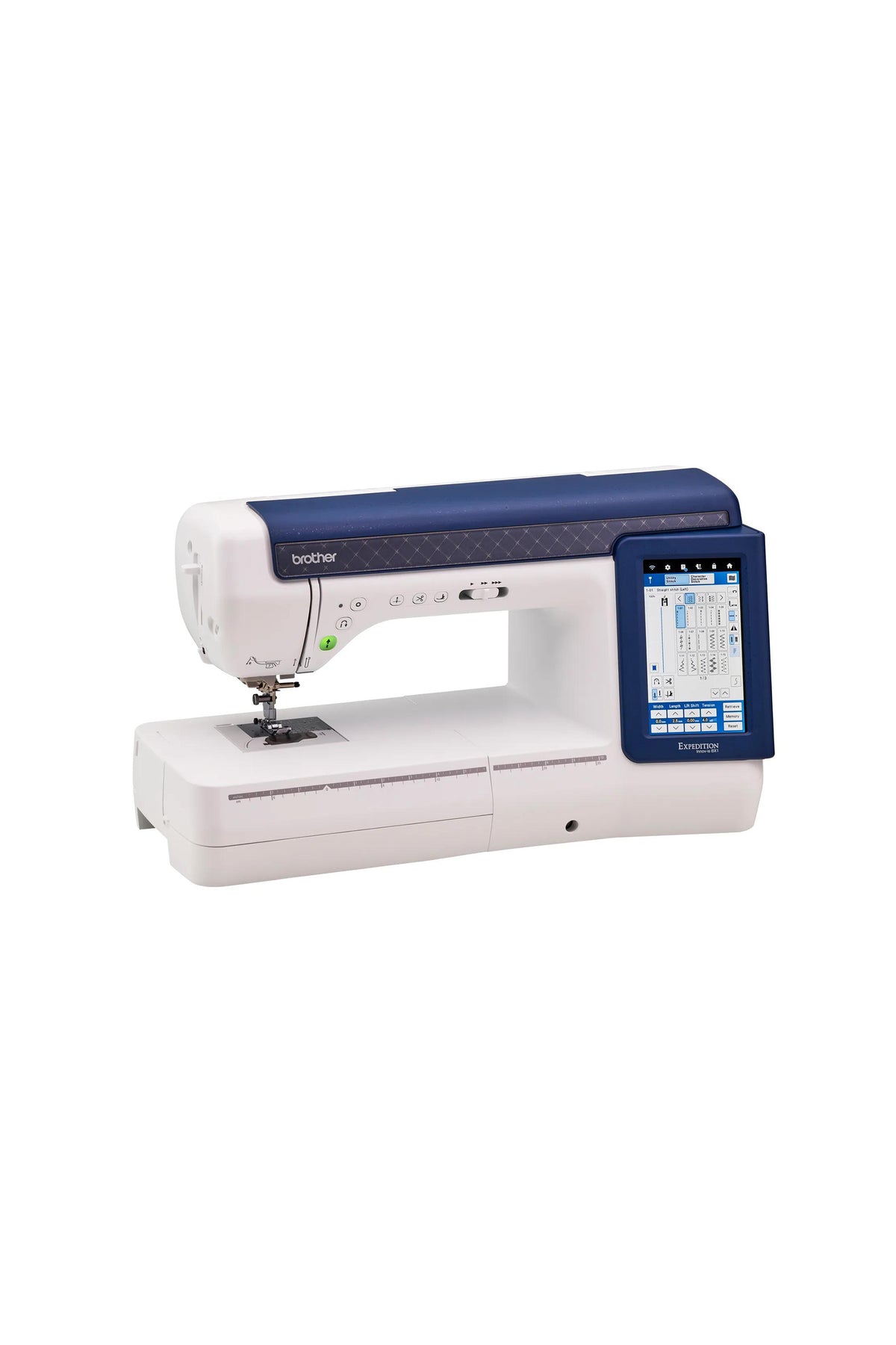 Brother Expedition Innov-is BX1 sy-, quilt- og broderimaskine set fra siden
