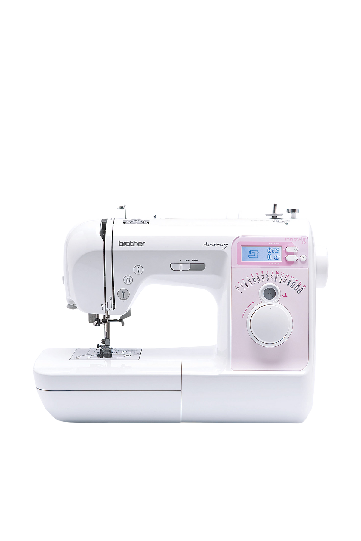Brother Innov-is 10A (Testsieger) Nähmaschine in gerader Frontansicht ohne Bodenschatten