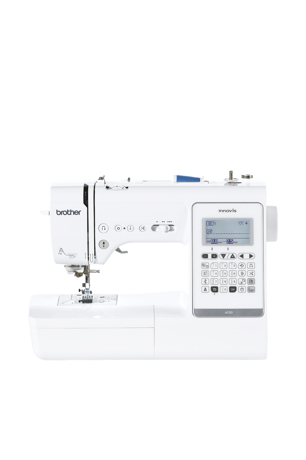 Brother Innov-is A150 Nähmaschine in gerader Frontansicht ohne Bodenschatten