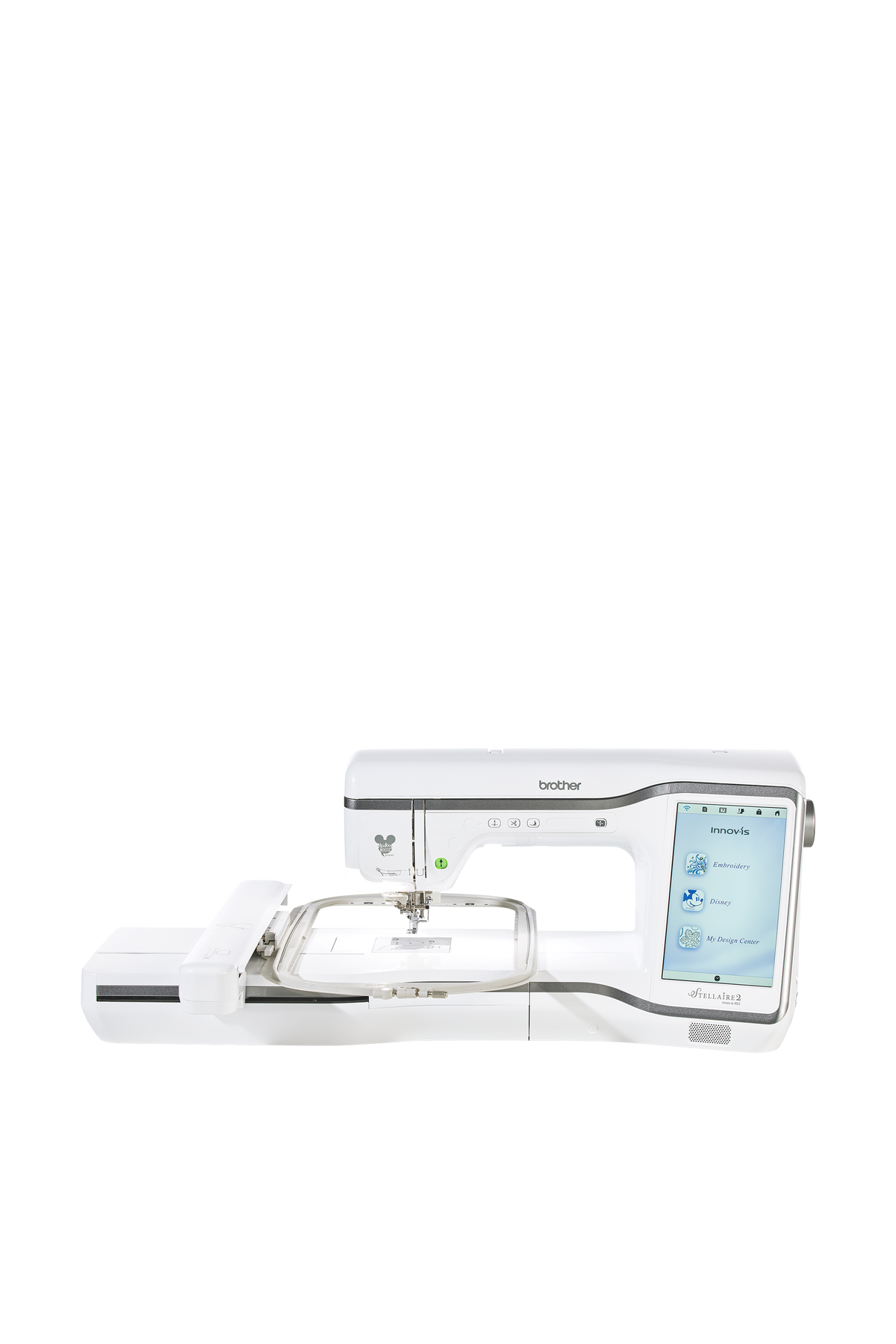 Brother Innov-is Stellaire XE2 Stickmaschine in gerader Frontansicht ohne Bodenschatten