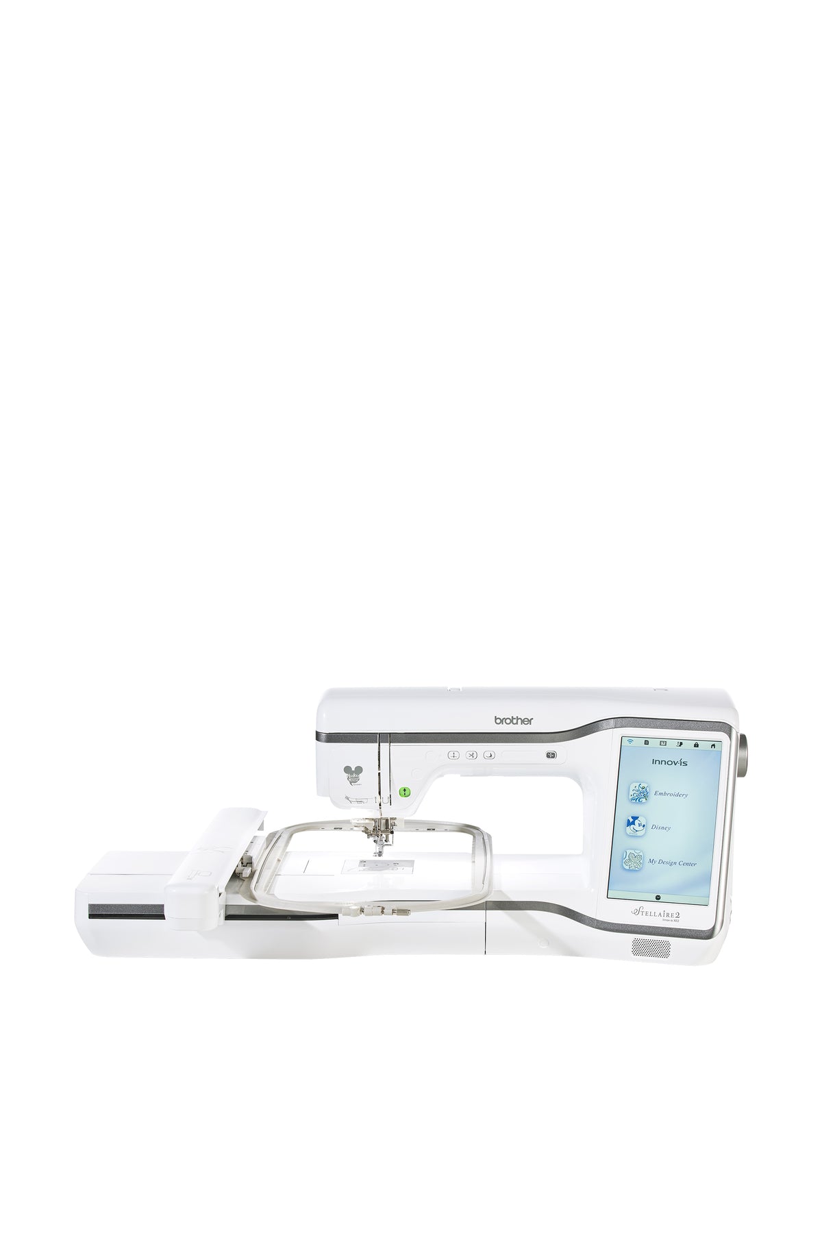 Brother Innov-is Stellaire XE2 Stickmaschine in gerader Frontansicht ohne Bodenschatten
