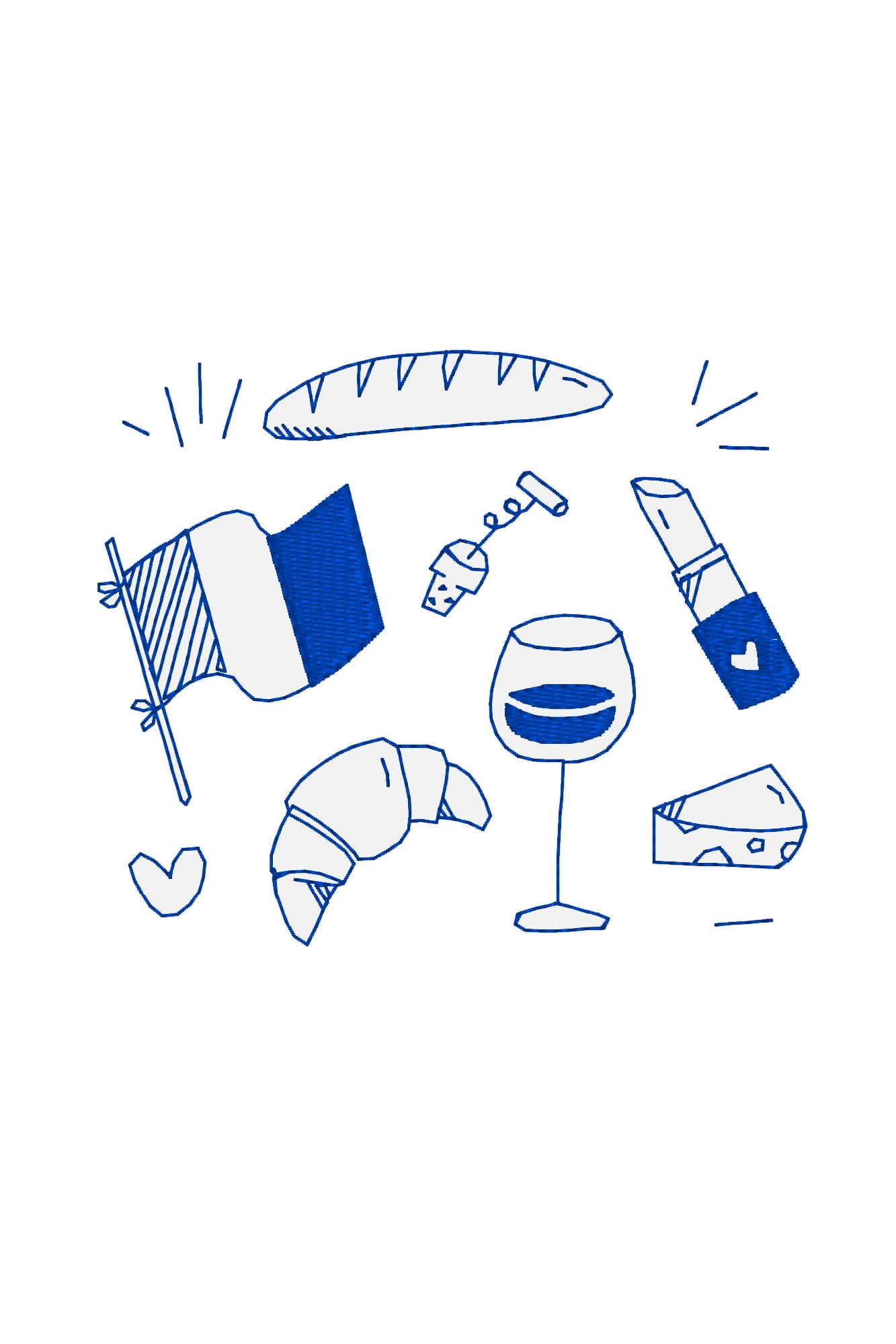 Doodle Stickdatei Frankreich Essentials in product view