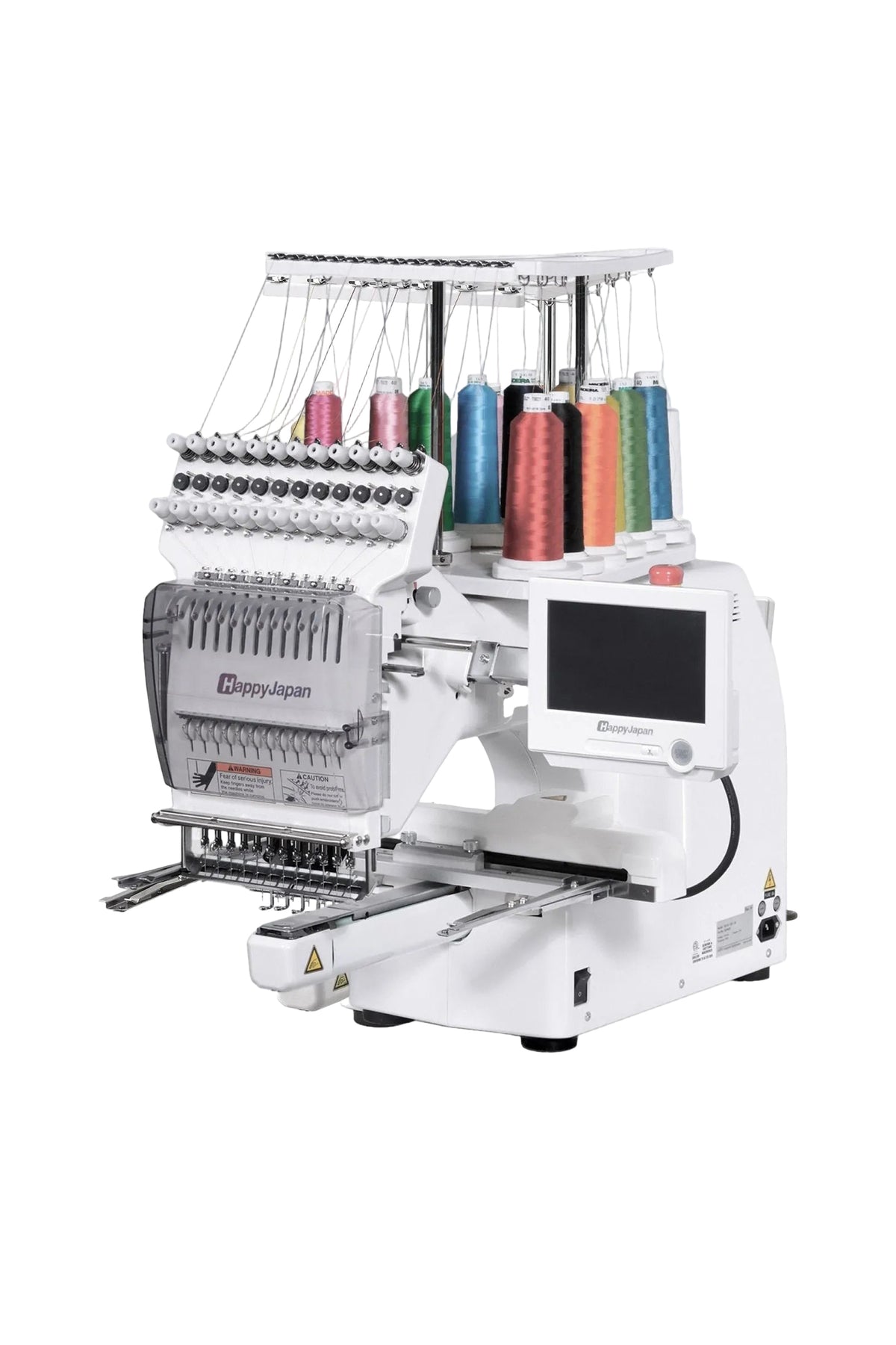 HAPPY HCS3-1201 12-naalds borduurmachine in volledig productoverzicht, vrijstaand en zonder schaduw