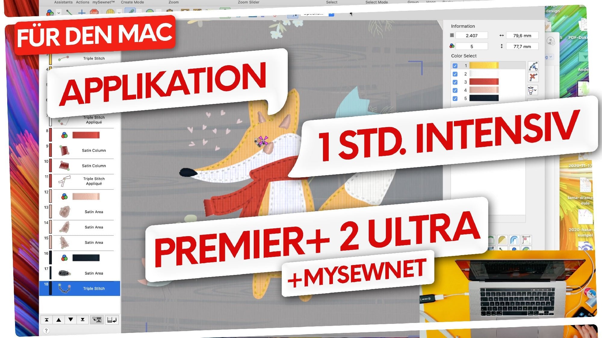 Videokurs: Stickdatei erstellen Applikation (MAC) - Make ma!