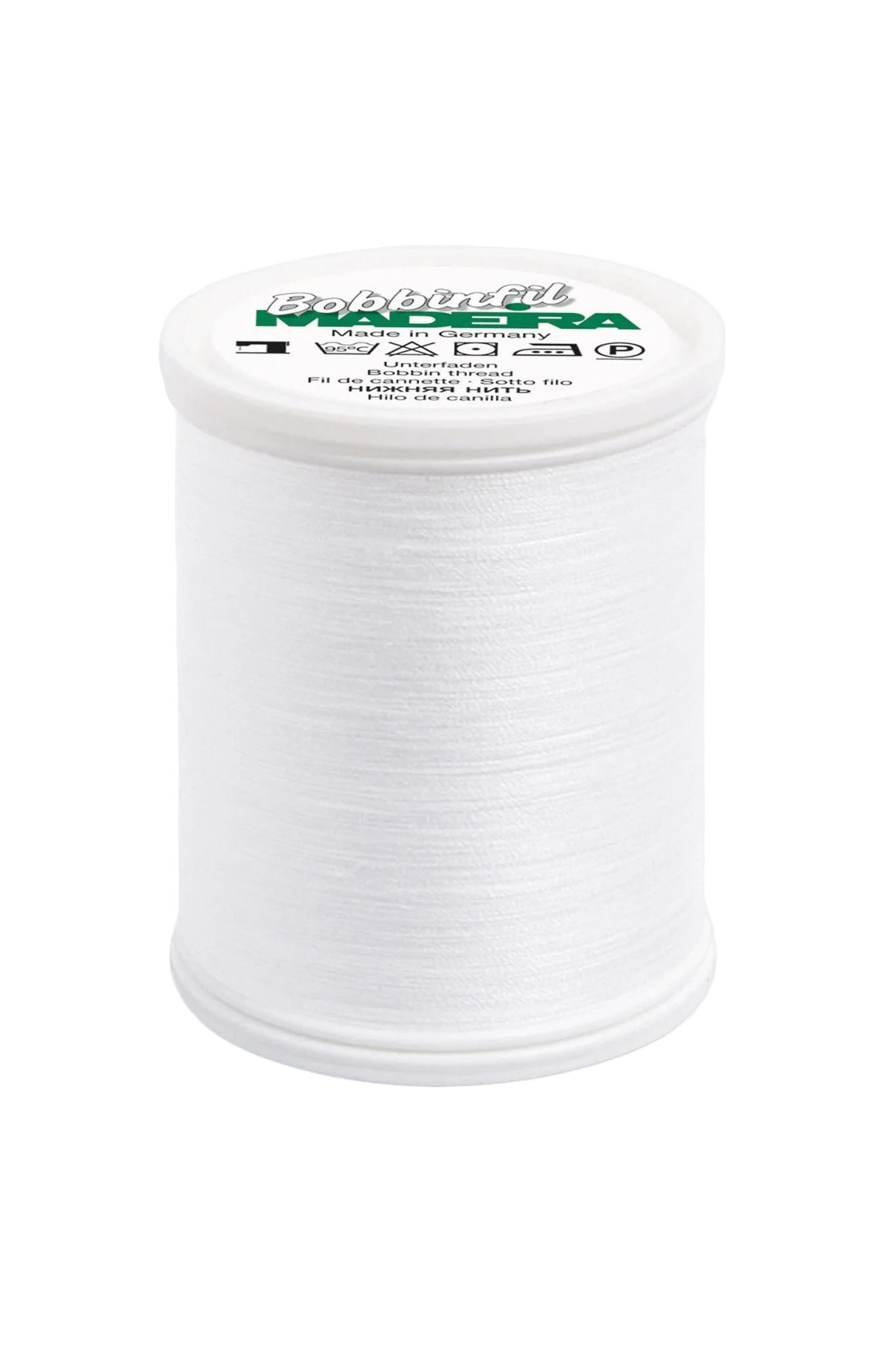Madeira Bobbinfil 60 – 1.000 m Unterfaden / Bobbin Polyester Stickgarn (weiß / schwarz) - Make ma!