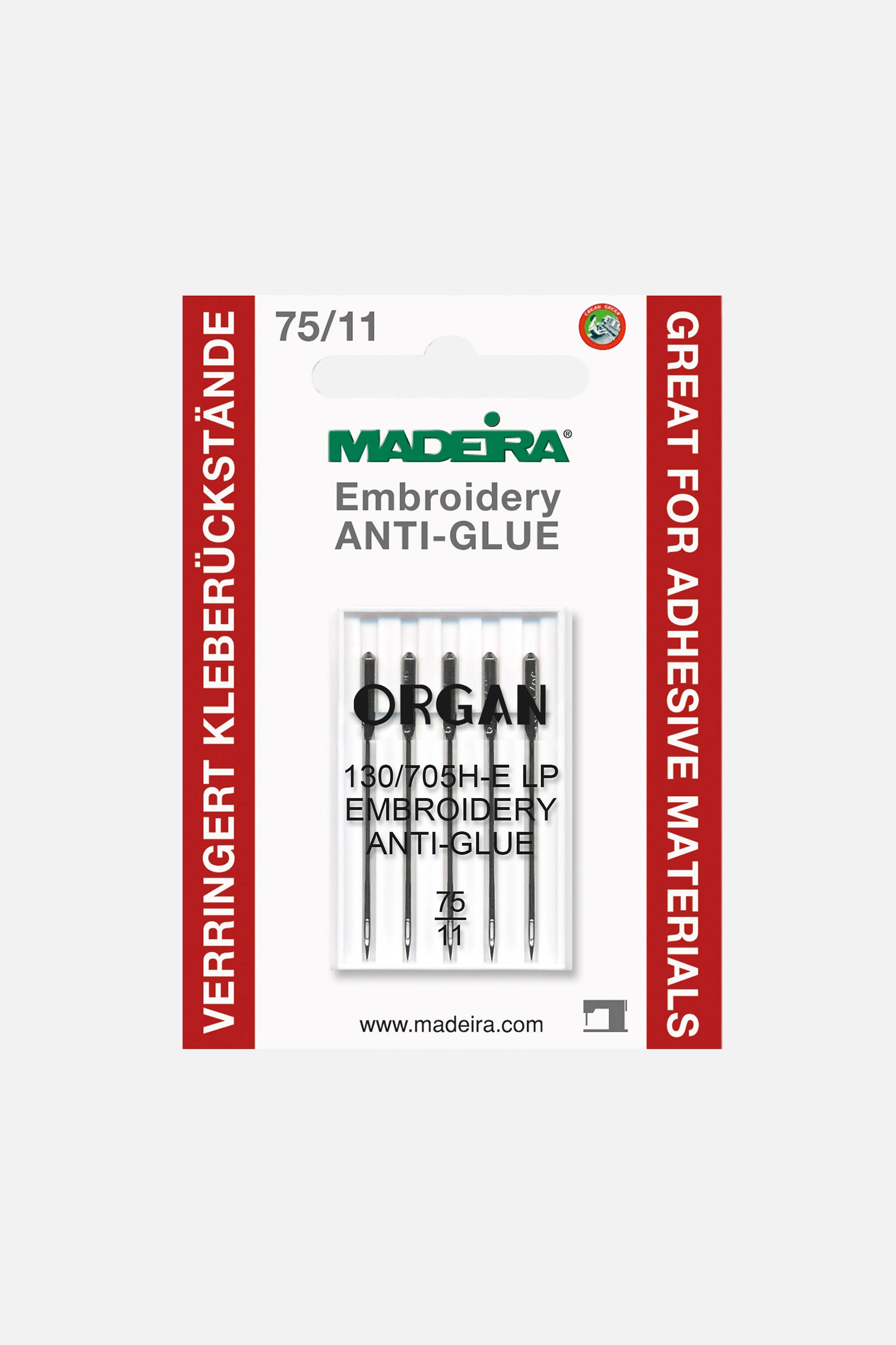 Madeira - Anti-Glue Sticknadeln - Stärke 75 - 130/705 H-E LP