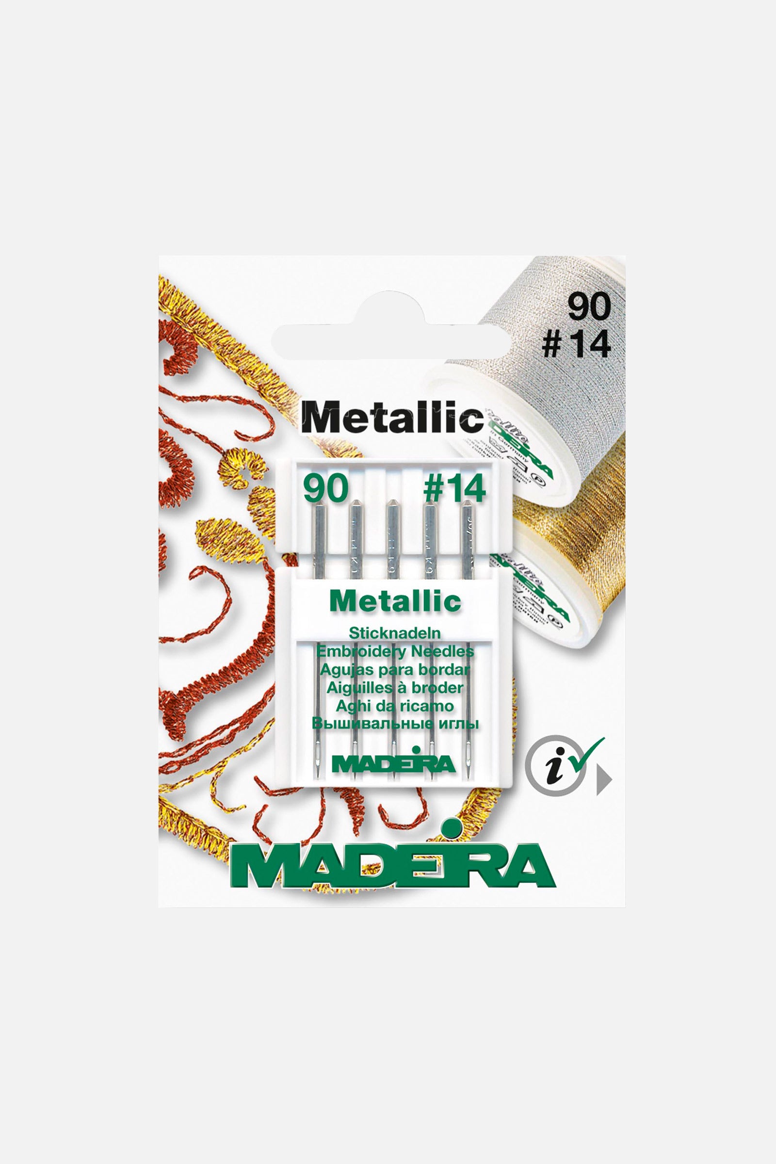 Madeira - Metallic Sticknadeln - Stärke 90 - 130/705 H-E
