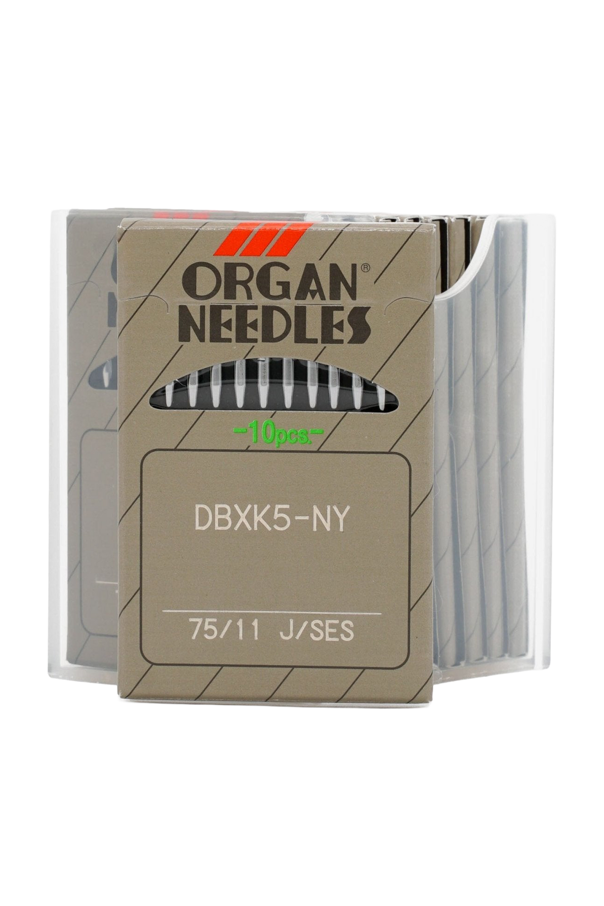 ORGAN DB × K5 Sticknadeln 75/11 – für Mehrnadelmaschinen in vollständiger Produktansicht, in Adobe Photoshop freigestellt ohne Schatten