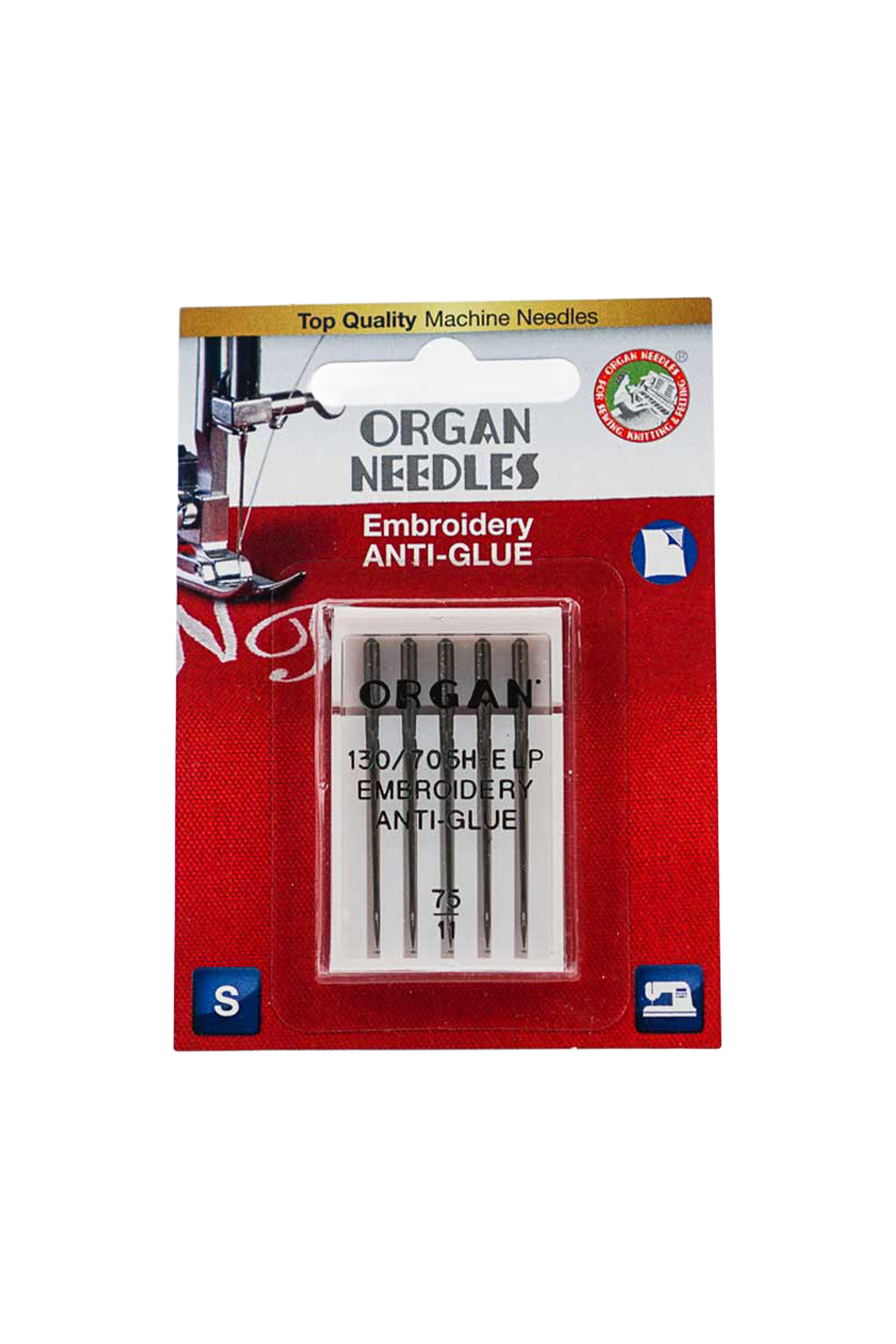 ORGAN ANTI-GLUE Sticknadel 75 in vollständiger Produktansicht, in Adobe Photoshop freigestellt ohne Schatten