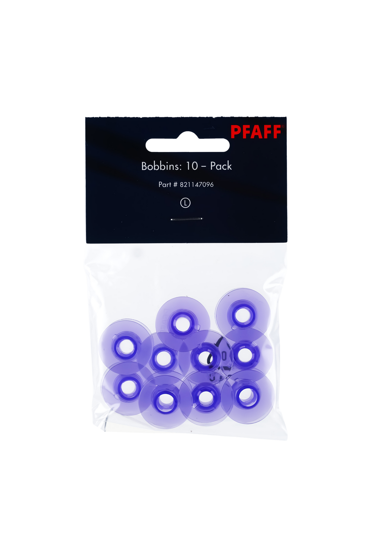 PFAFF Unterspulen 10er-Pack violett für Gruppe L in vollständiger Verkaufsverpackung
