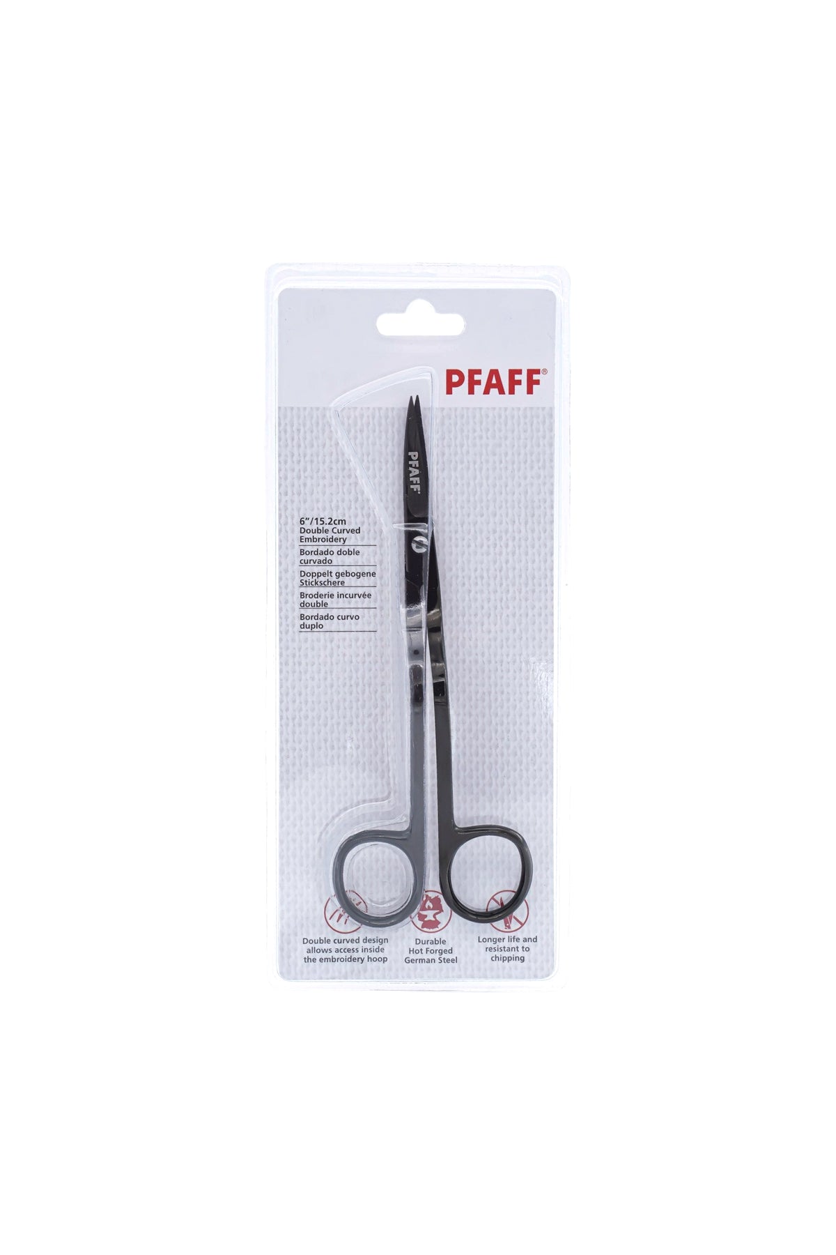 PFAFF zweifach gebogene Stickschere, 15,2 cm, in vollständiger Originalverpackung