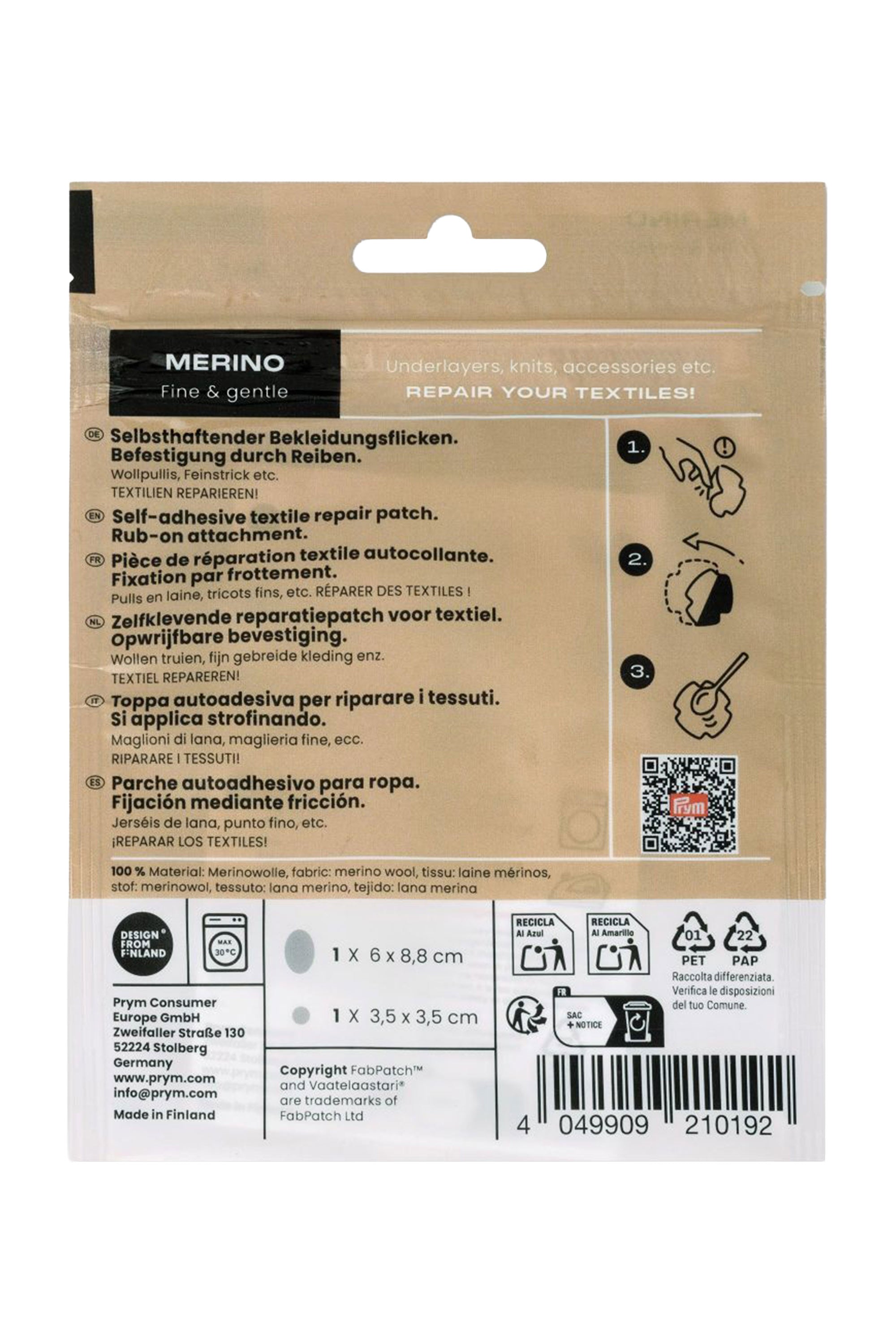 PRYM Rub-on Patch MERINO