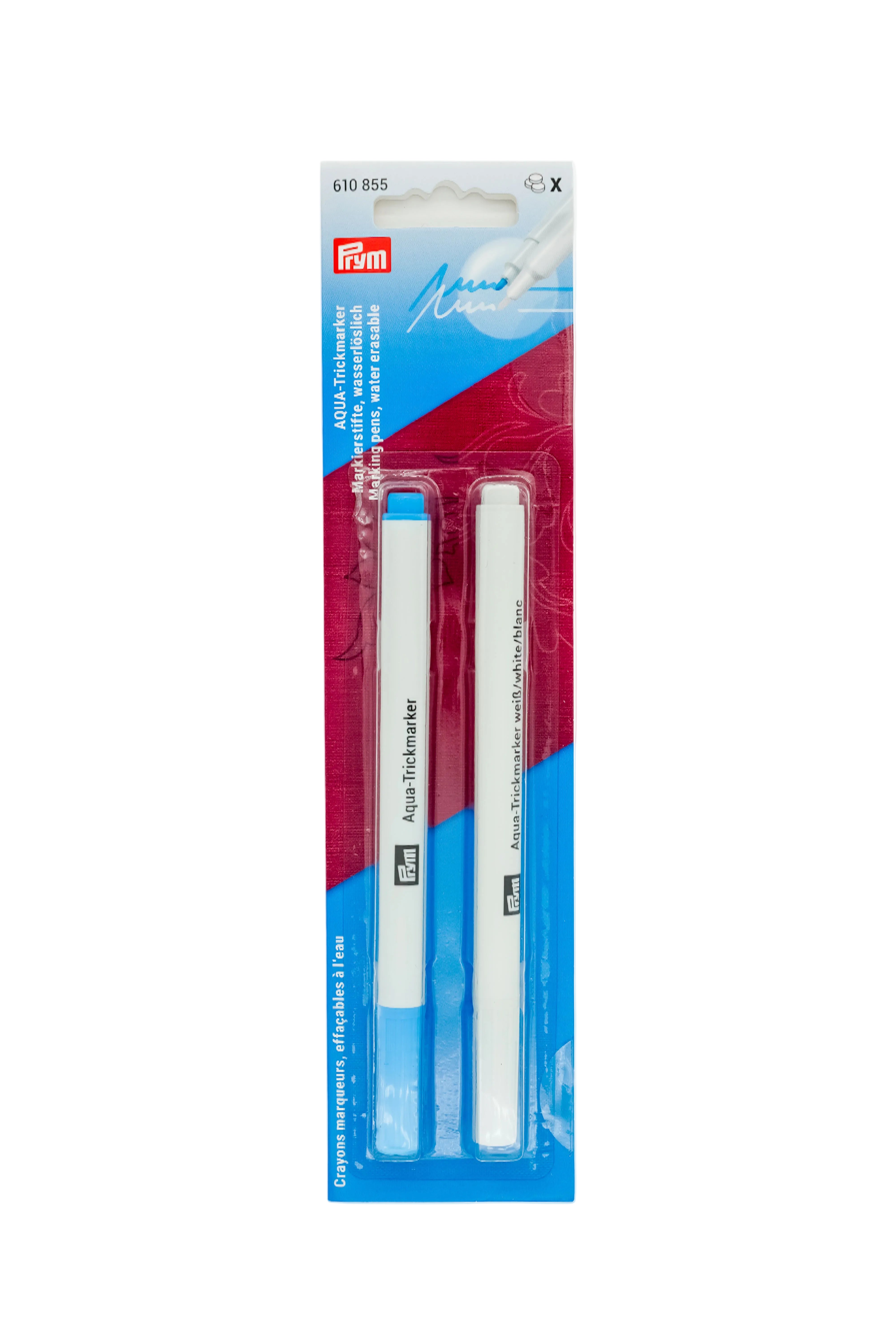 610855 prym Aqua Trickmarker 2 Stifte weiss türkis