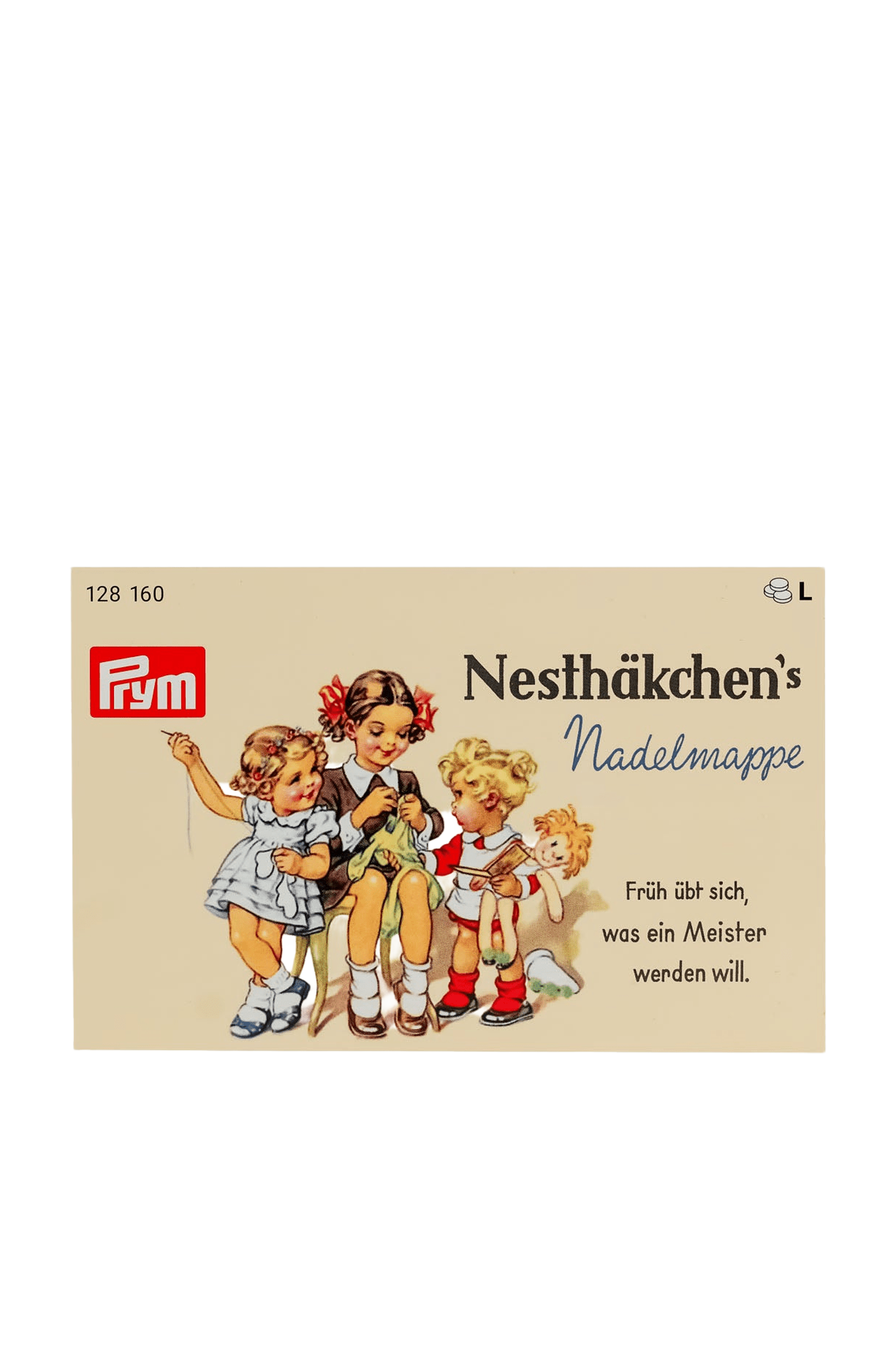 PRYM Handnadeln »Nadelmappe Nesthäkchen« in vollständiger Produktansicht, in Adobe Photoshop freigestellt ohne Schatten