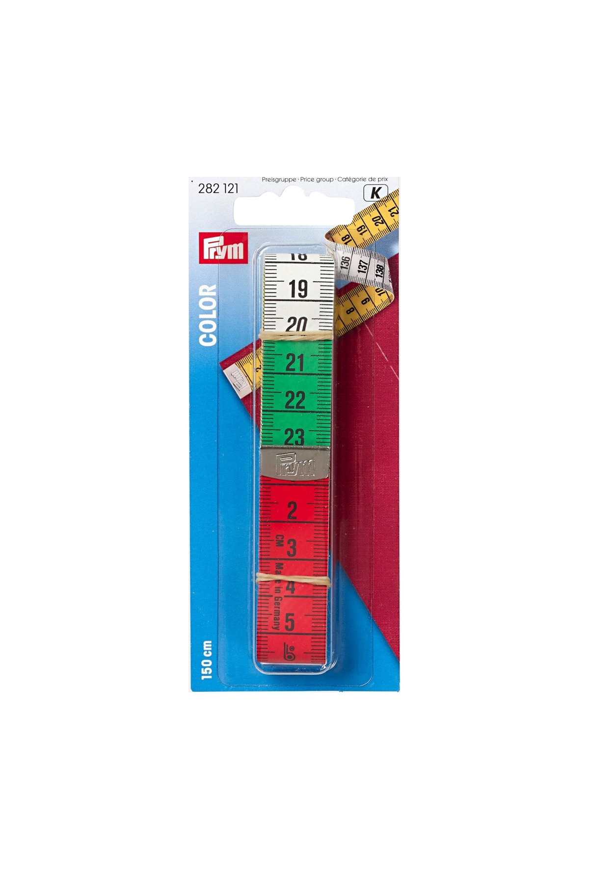 PRYM COLOR Maßband 150 cm in mehrfarbiger Ausführung und Originalverpackung