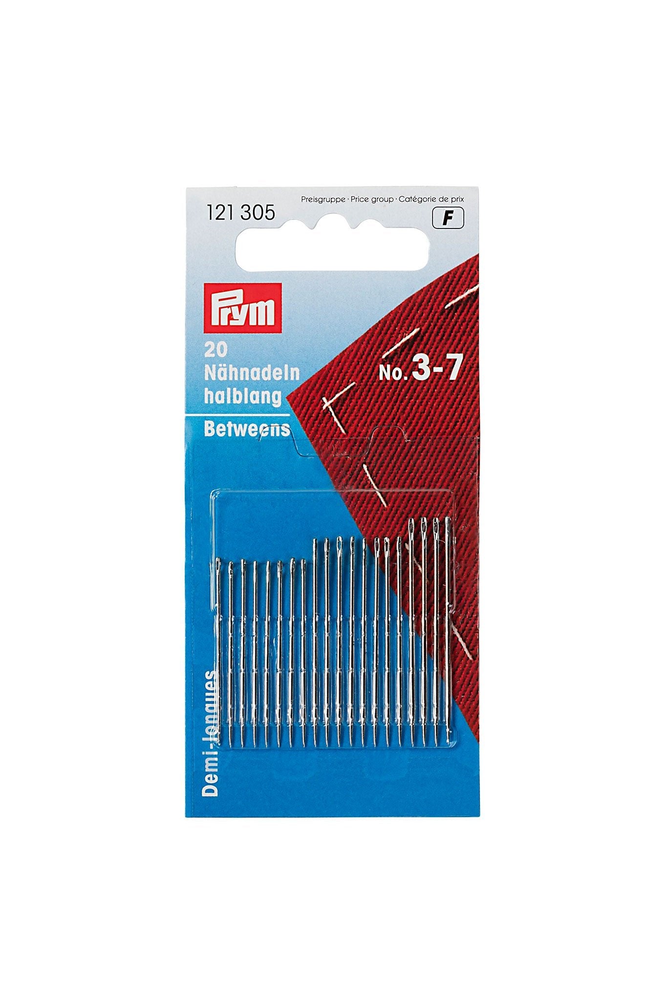 PRYM 20 Nähnadeln halblang No. 3-7