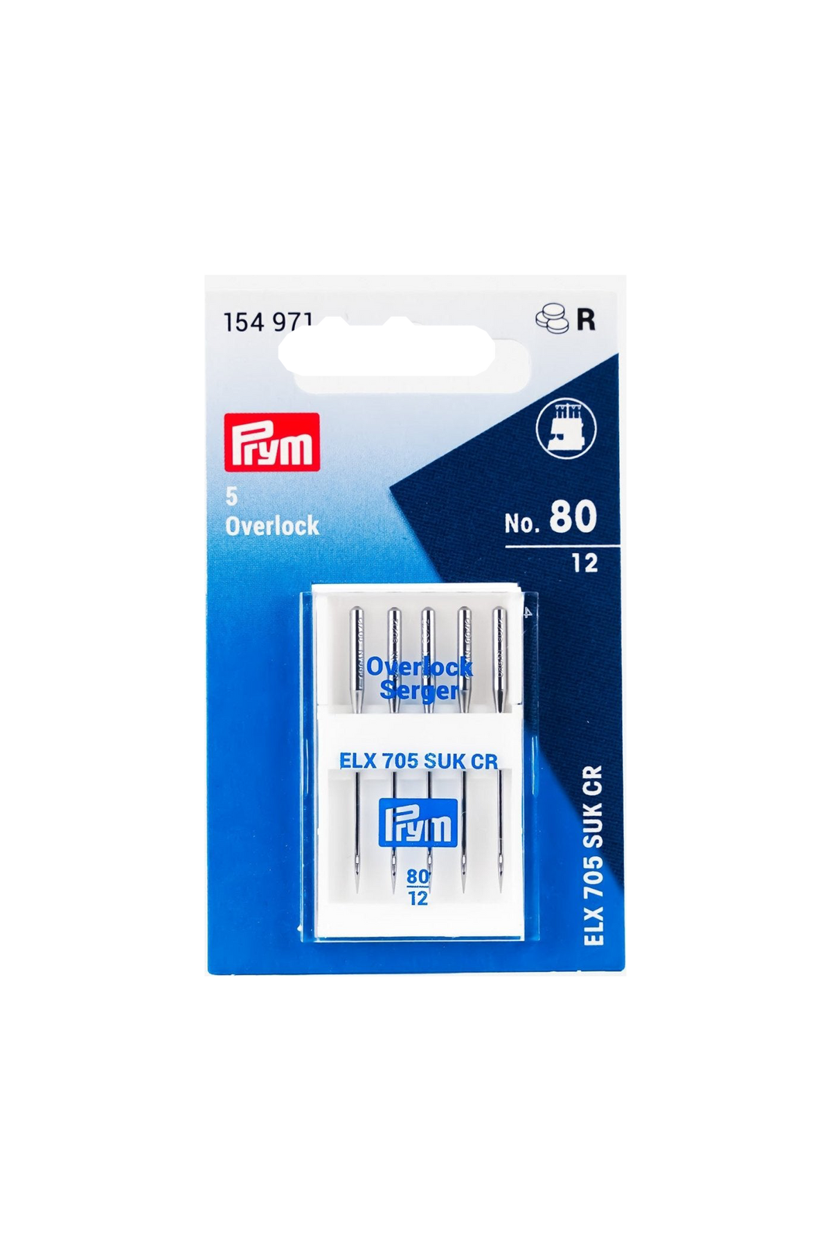 PRYM Overlock-Nadeln 80/12 im 5er-Pack in blauer Originalverpackung
