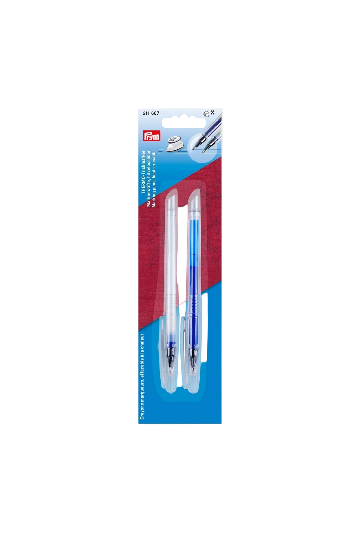 PRYM Thermo-Trickmarker als 2er-Set in blau-roter Originalverpackung