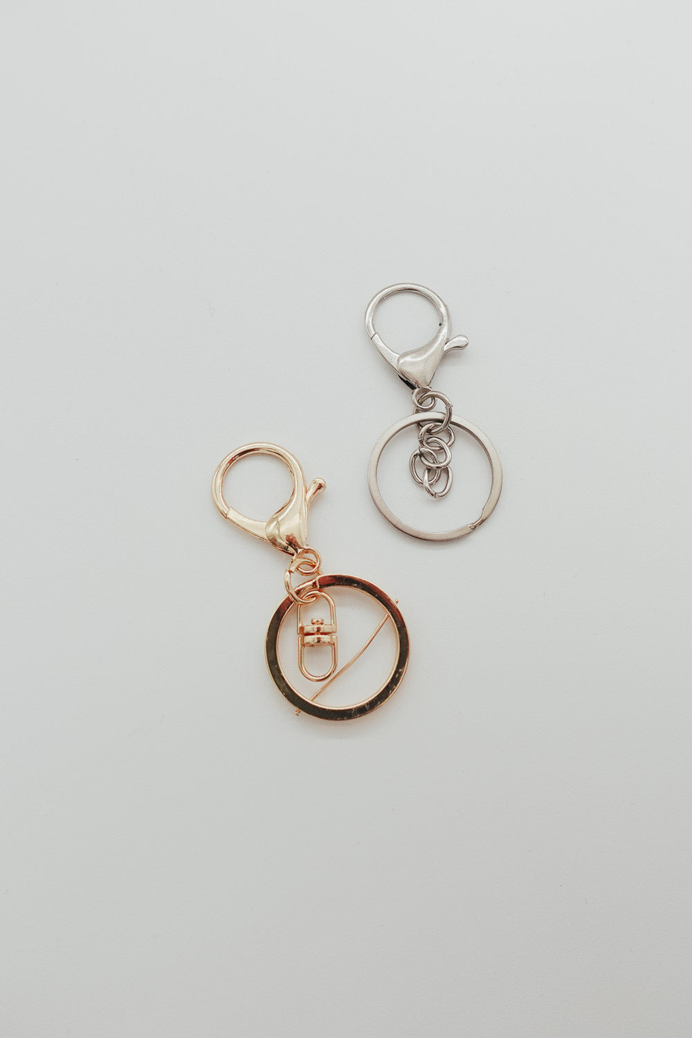Schlüsselanhänger Ringe Schnappverschluss Silber und Gold