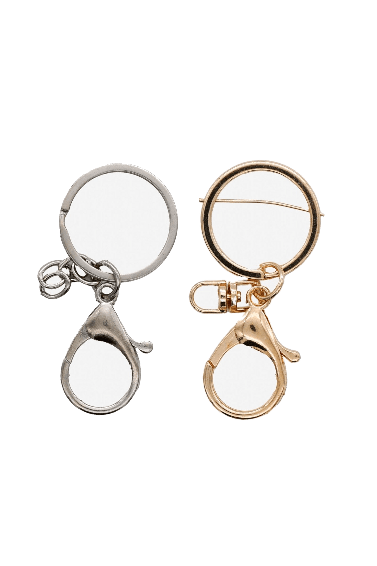 Schlüsselring mit Schnappverschluss (gold/silber) in Produktansicht