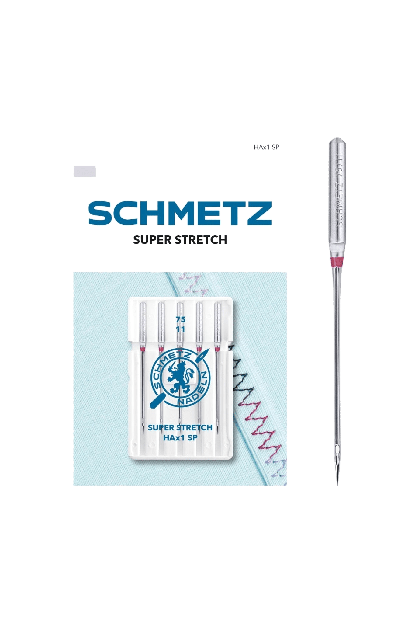 Schmetz Super Stretch-Nadel Stärke 75 / System HAx1 SP in Produktansicht