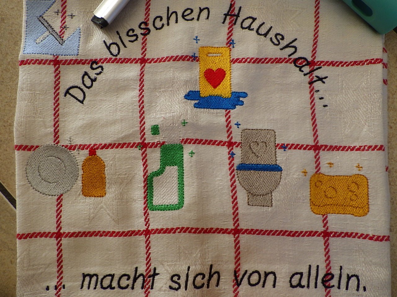 Stickdatei Handtücher besticken »HAUSHALT« - Make ma!