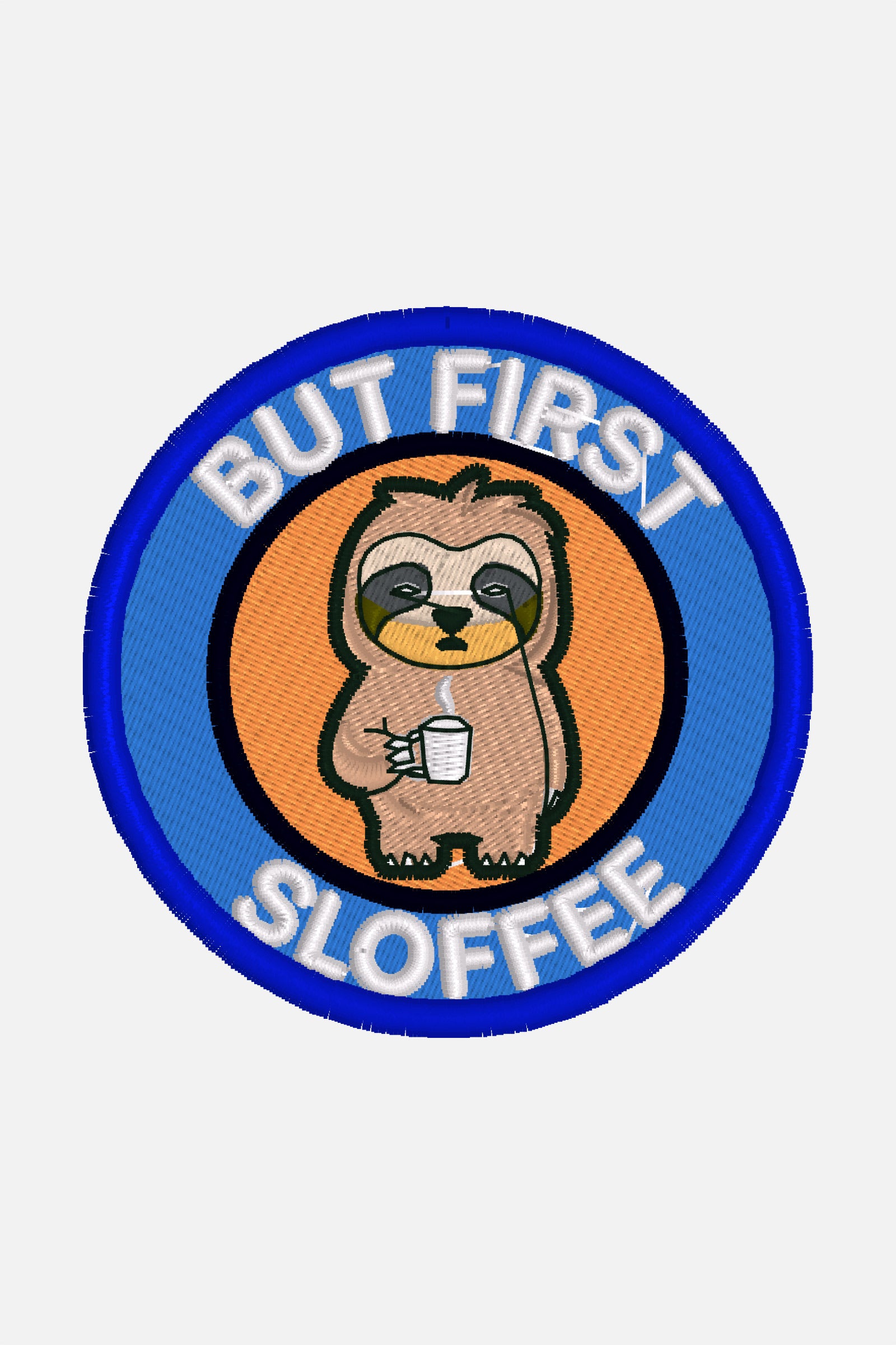 Stickdatei Patch »Sloffee« (Kaffee, Faultier)