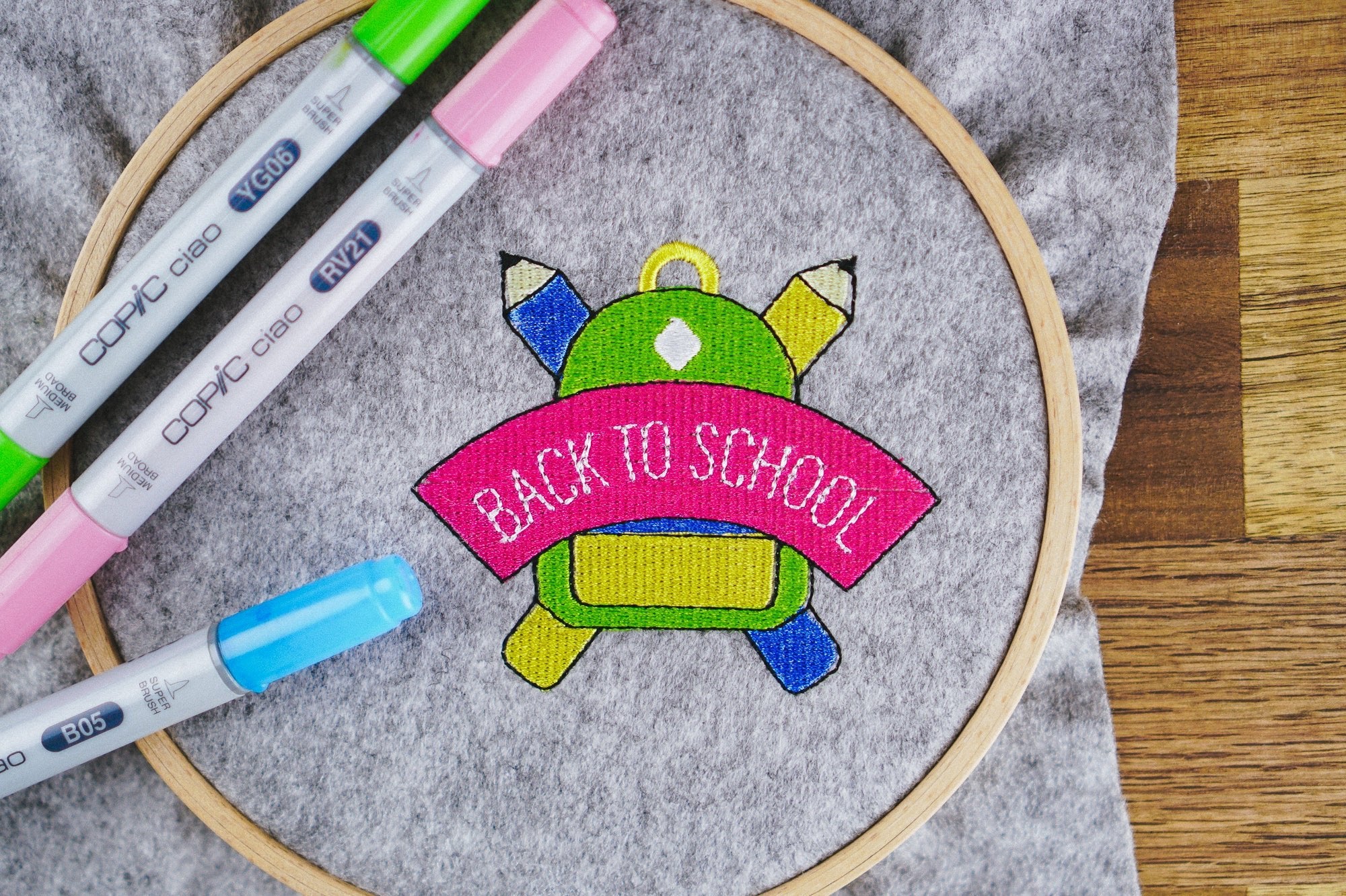 Stickdatei Back to school