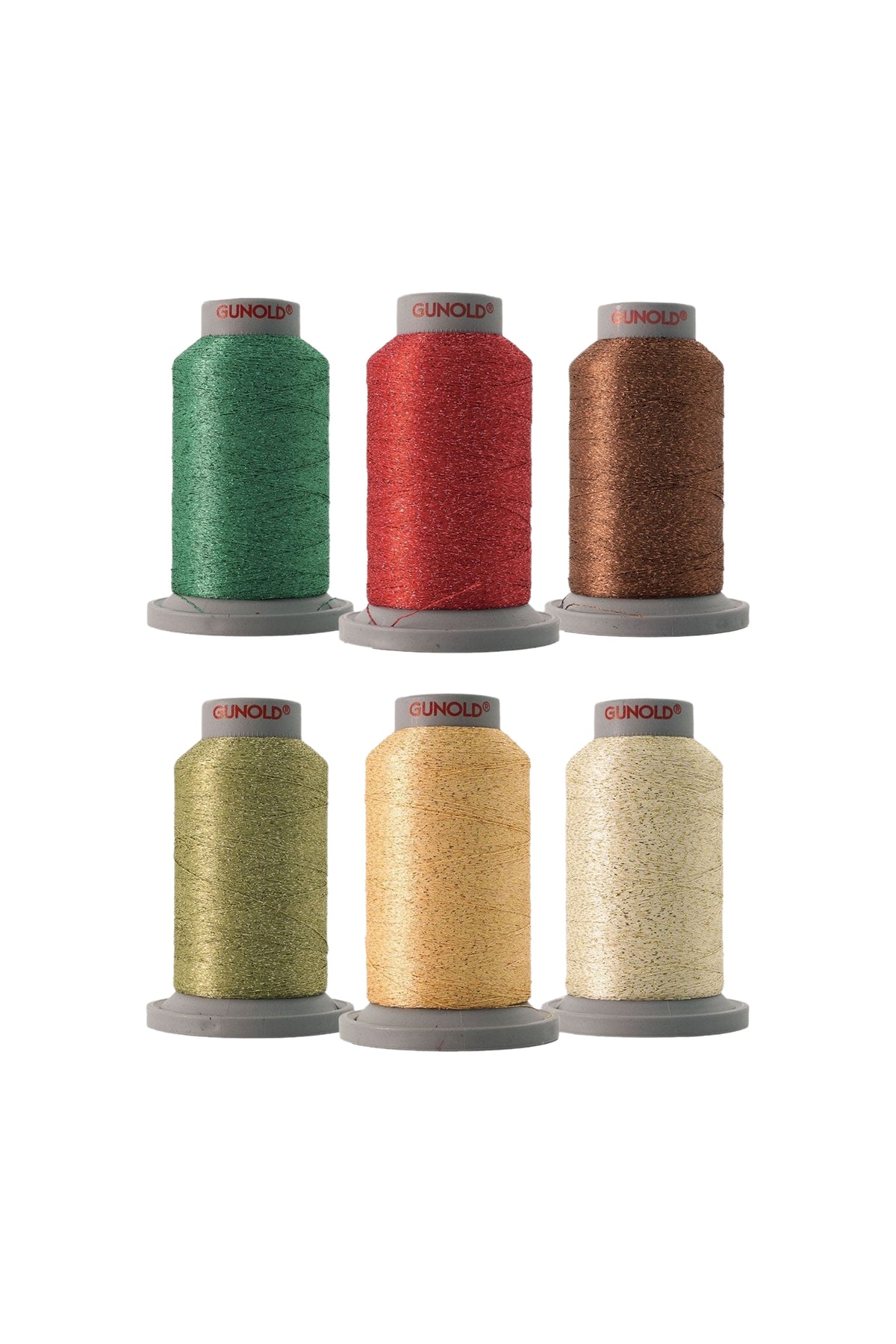GUNOLD POLY SPARKLE : kit de fils à broder « Christmas » comprenant six cônes de fil