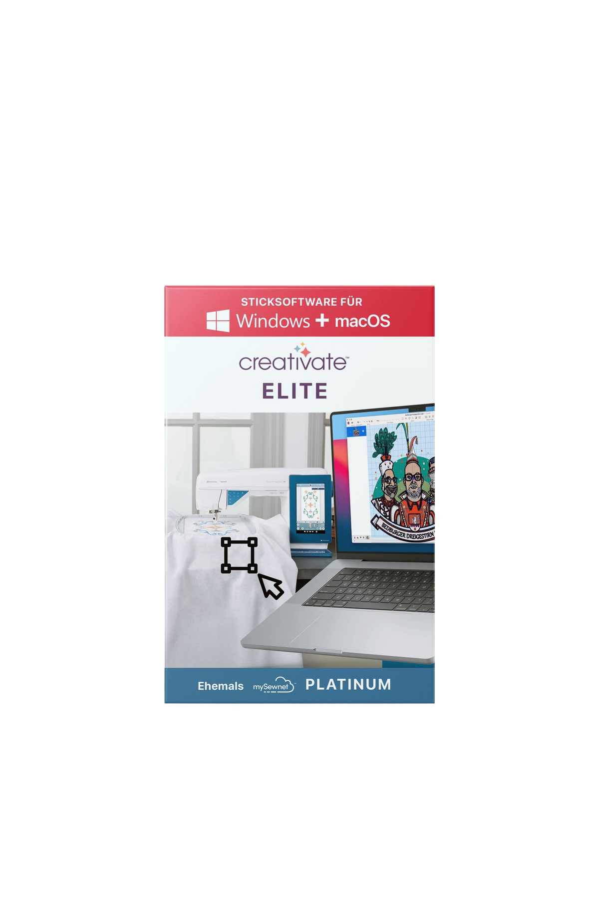 CREATIVATE Elite Sticksoftware für Mac & Windows in vollständiger Produktansicht, in Adobe Photoshop freigestellt ohne Schatten