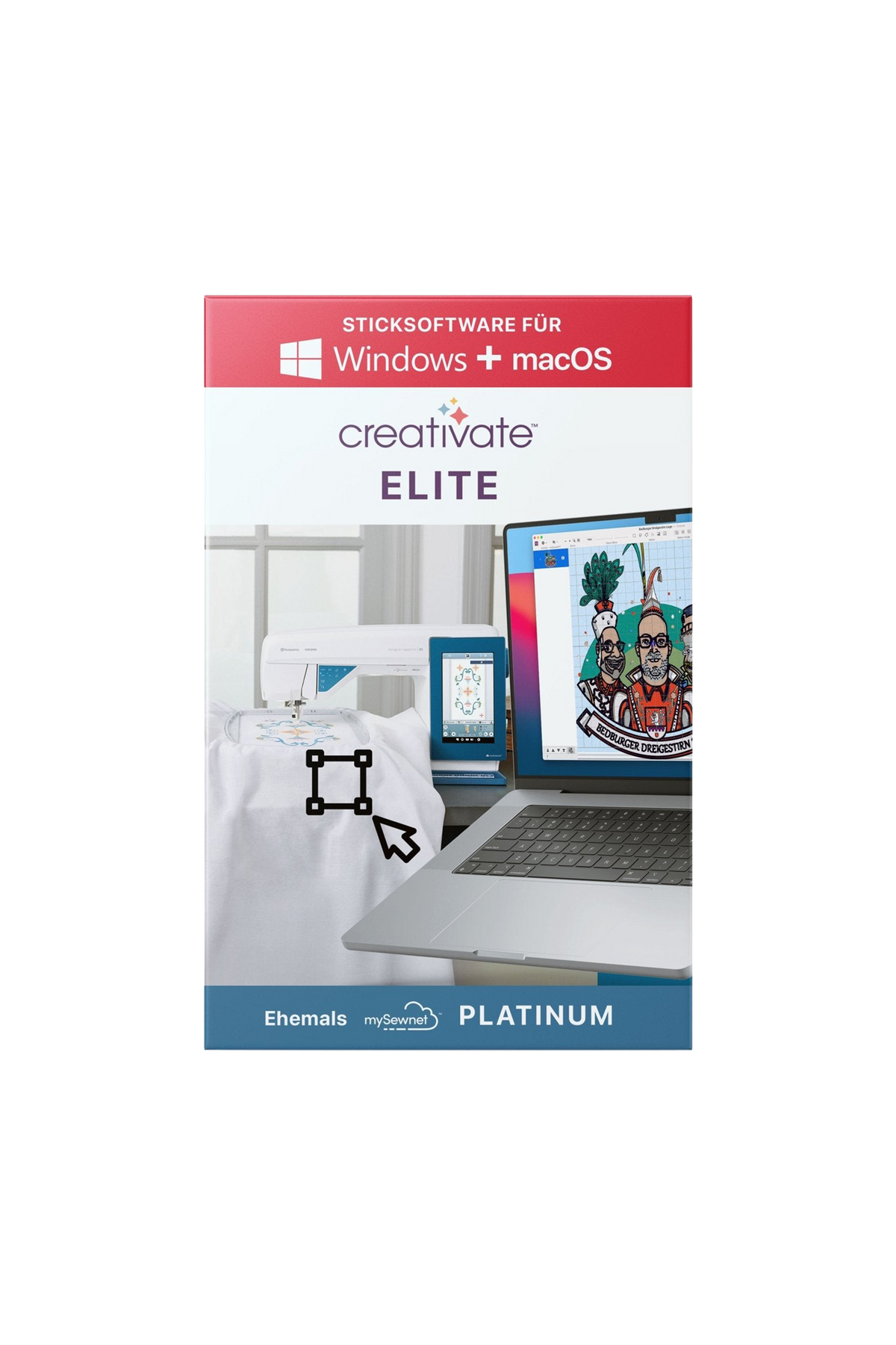 CREATIVATE Elite Sticksoftware für Mac & Windows in vollständiger Produktansicht, in Adobe Photoshop freigestellt ohne Schatten