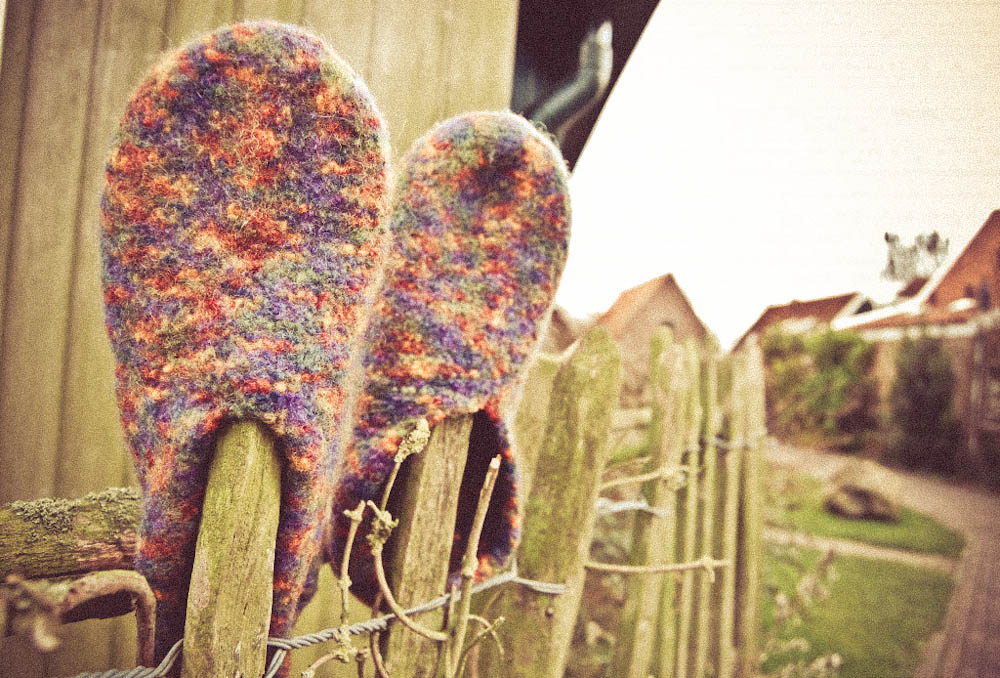 Anleitung: Filzpantoffeln stricken