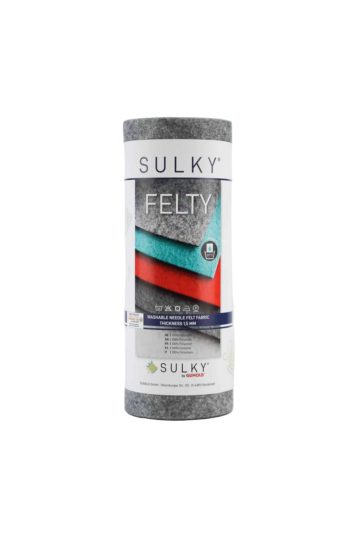 Sulky FELTY Stickfilz in Grau meliert – freigestellte Produktansicht