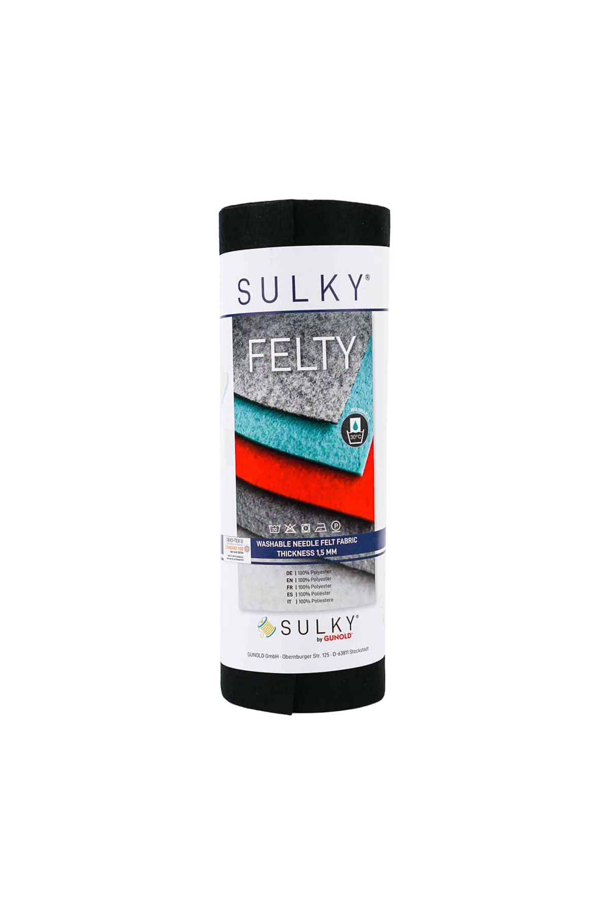 Sulky FELTY Stickfilz in Schwarz – freigestellte Produktansicht